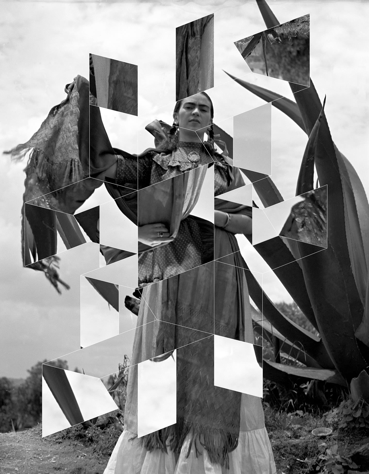 Andrea Geyer, Constellations (Frida Kahlo), 2018, Hand-cut archival print on rag paper, 99.1 x 77.2 cm, 39 x 30 3/8 in, Edition of 1