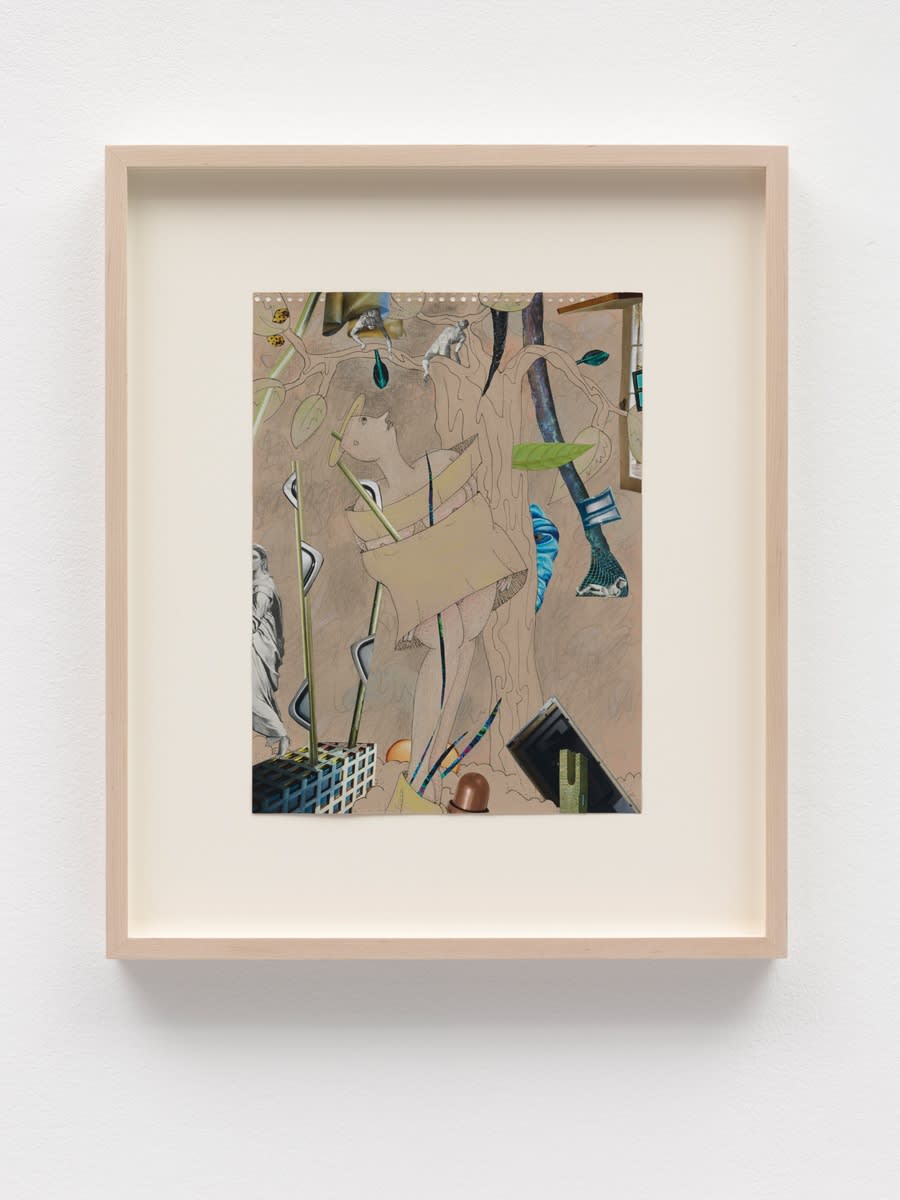 Gladys Nilsson, A Walk...#7, 2014, Mixed media on paper, Framed 47.2 x 39.6 x 3.7 cm 18 5/8 x 15 5/8 x 1 1/2 in