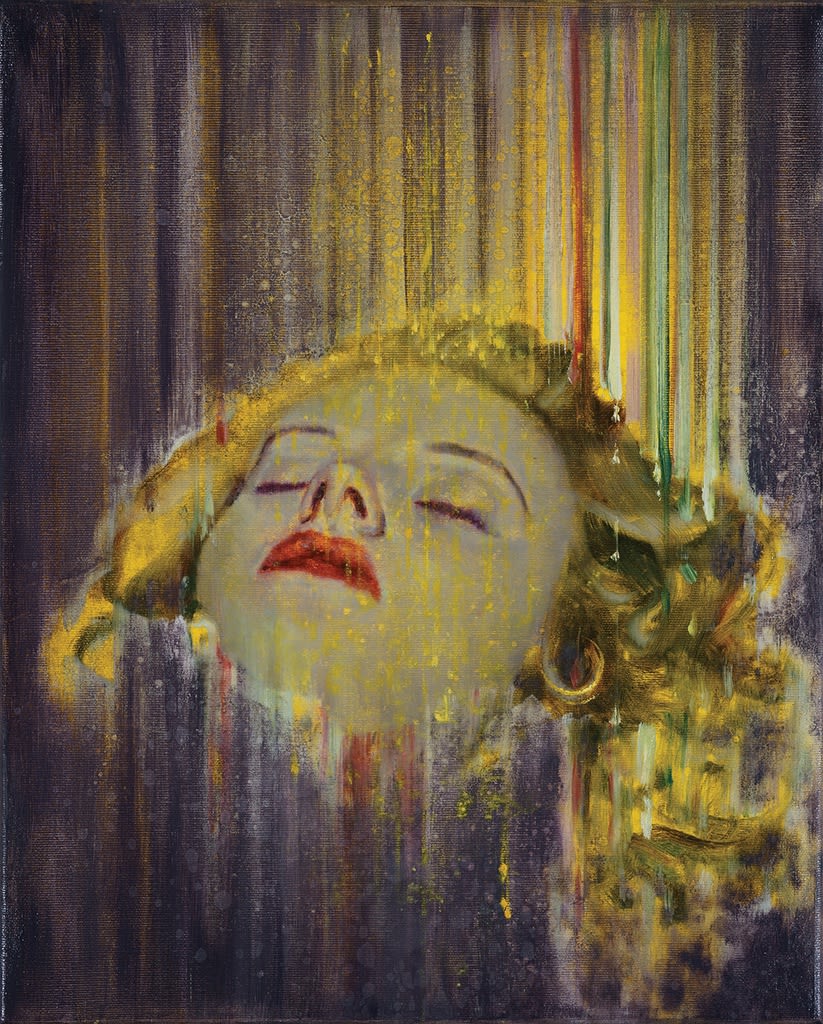 Life mask ATTILA SZŰCS YEAR 2020 Oil on canvas 50 × 40 cm