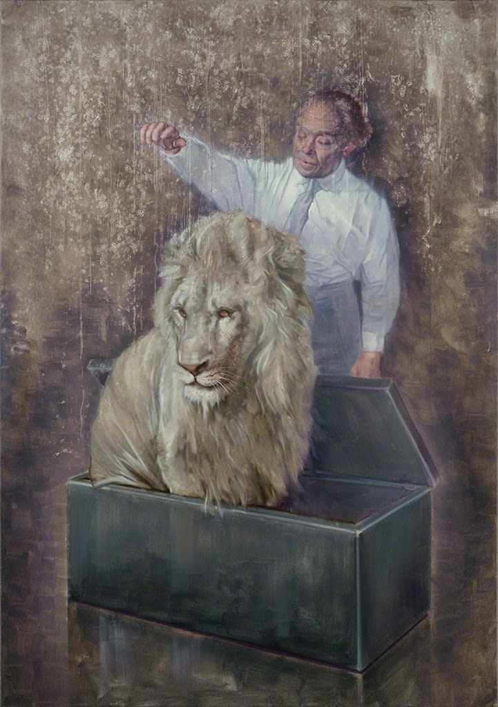 The stunt ATTILA SZŰCS YEAR 2019 Oil on canvas 200 × 140 cm