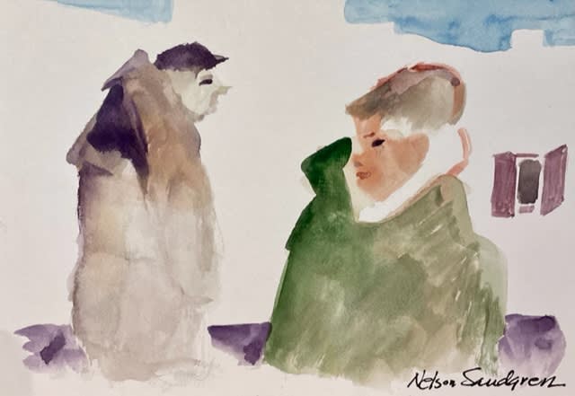 Nelson Sandgren (1917-2006) Passing on the Street c. 2002