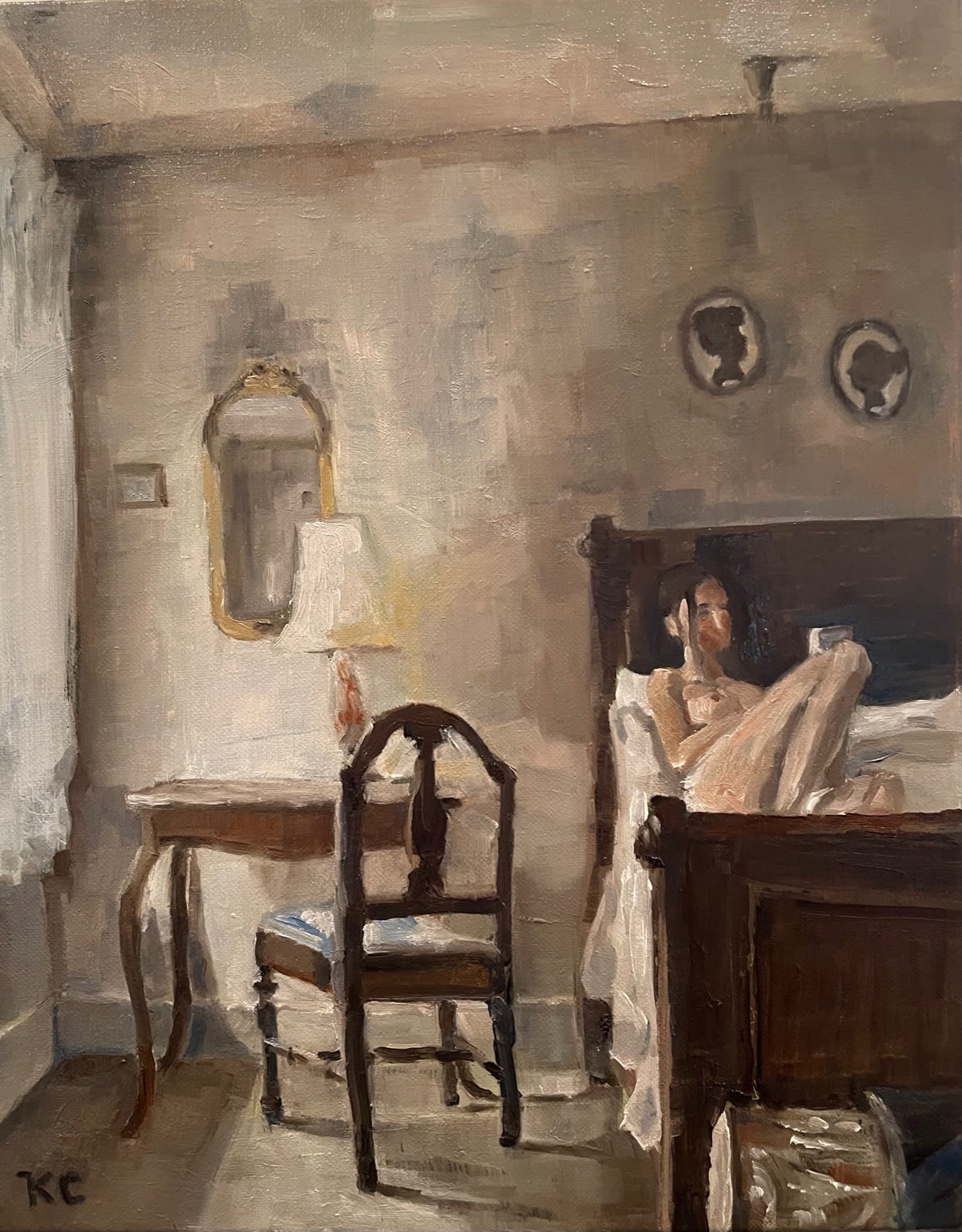 Karin Clarke, Jane Austen Room with Nude, 2022