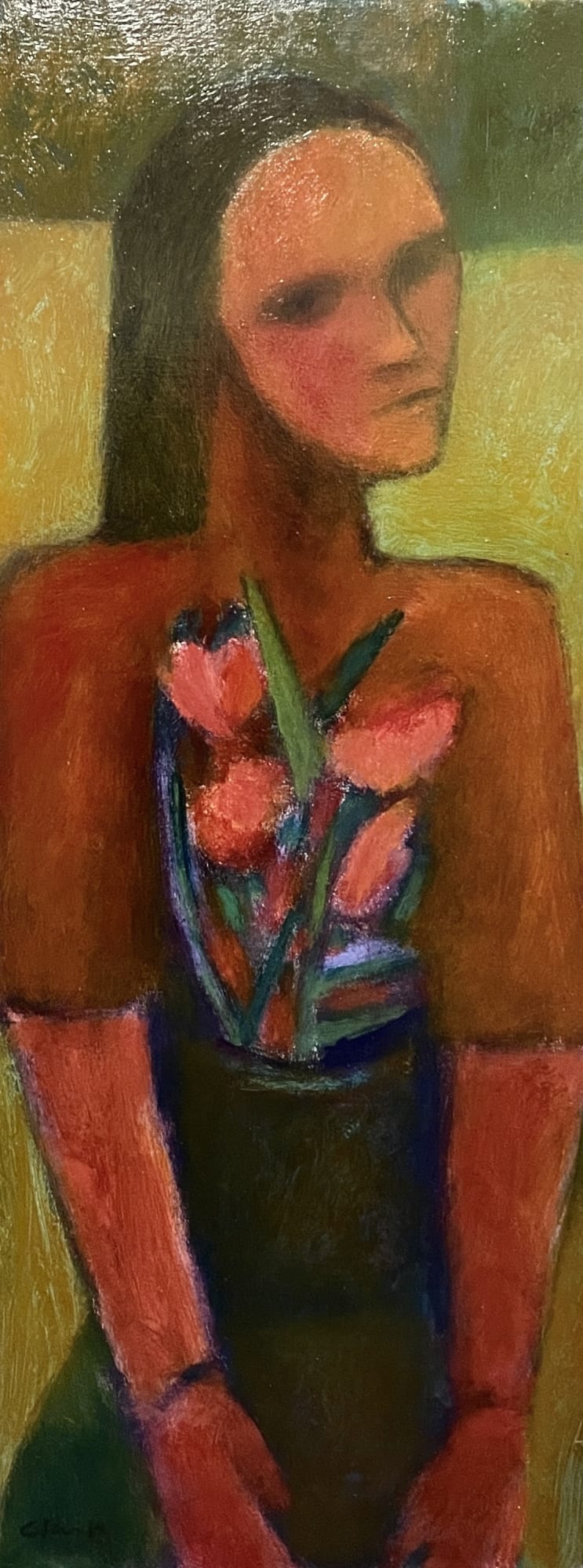 Mark Clarke (1935-2016), Woman With Flowers, c.2015