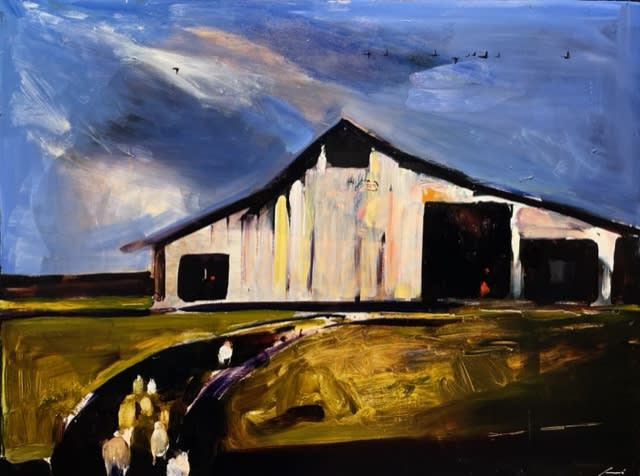 ADAM GROSOWSKY, Barn at Dusk (H Closing Time), 2022