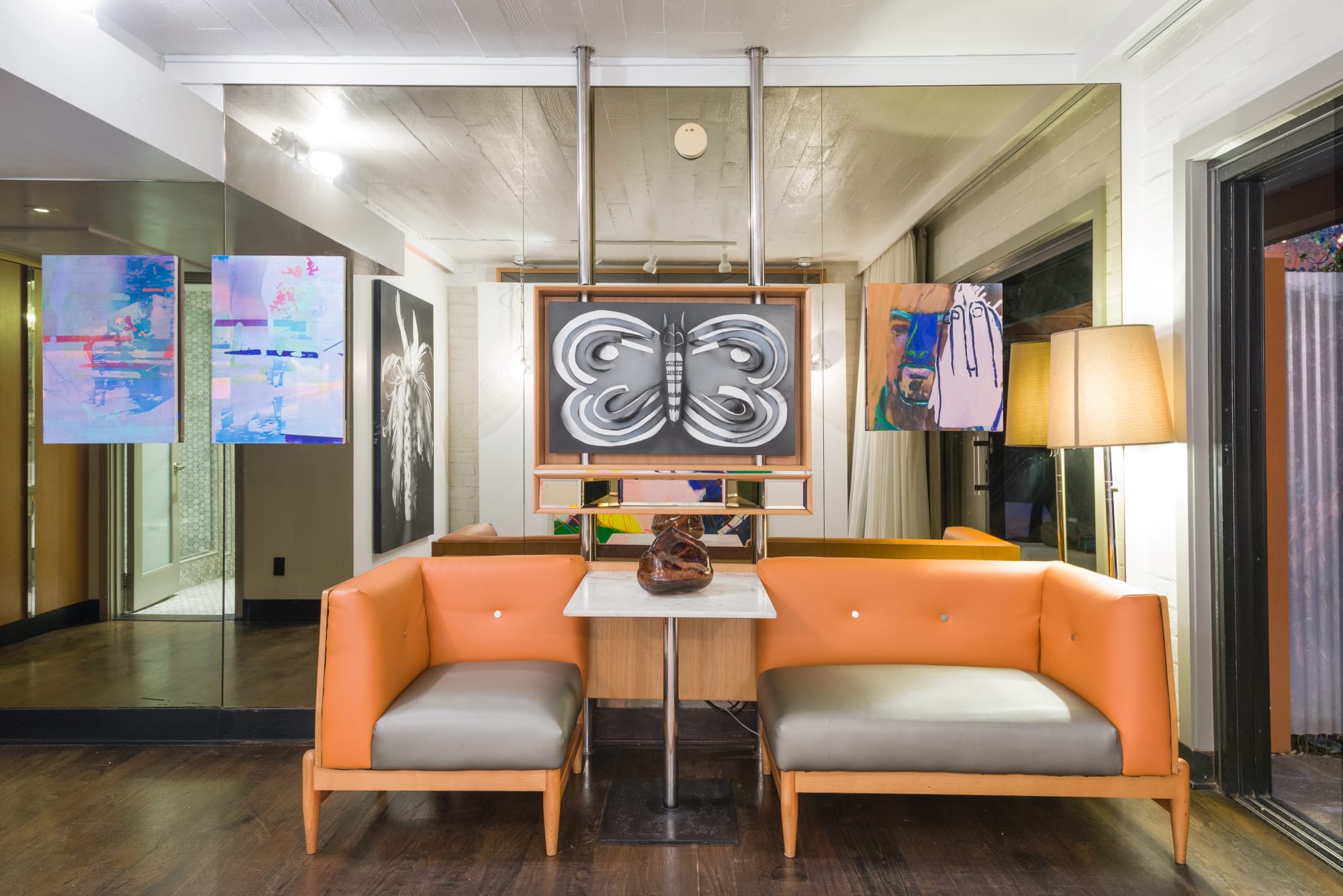 Installation view of Felix 2020 at the Roosevelt Hotel, Cabana Room 123