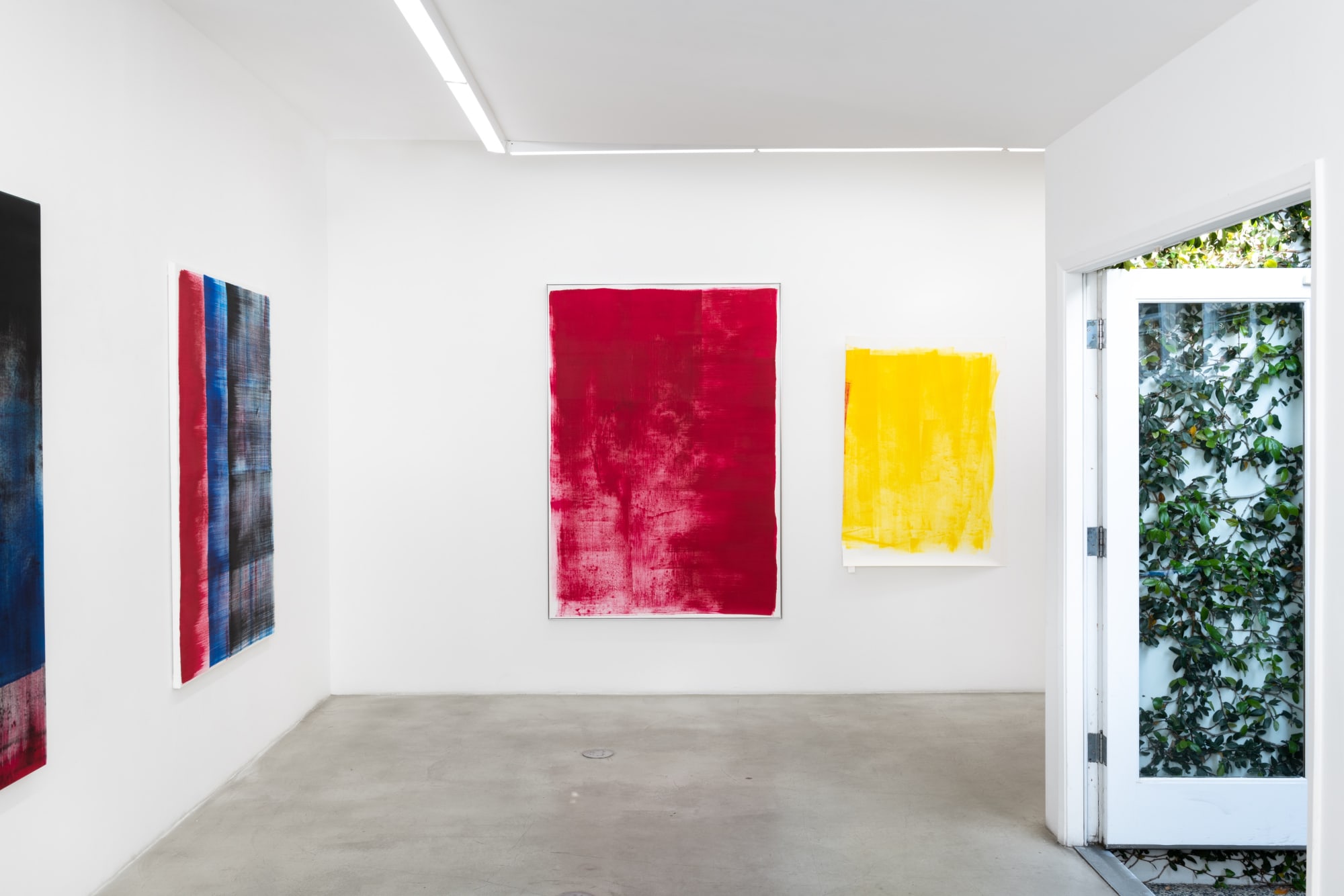 Installation view of Phil Chang: Pictures, Pigment and Canvas at M+B, 2022
