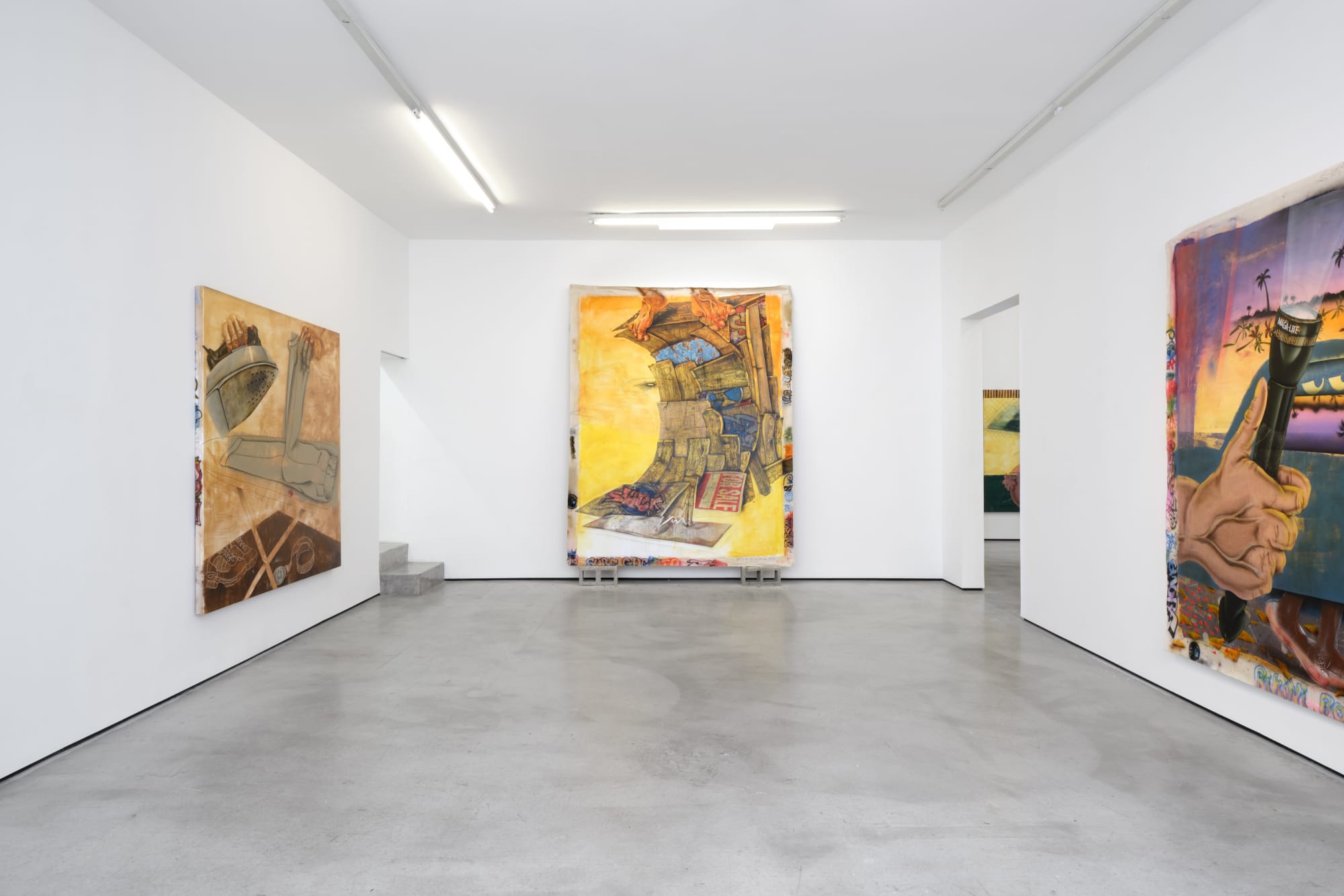 Installation view of Pat Phillips: Strange Suburb at M+B, 2023