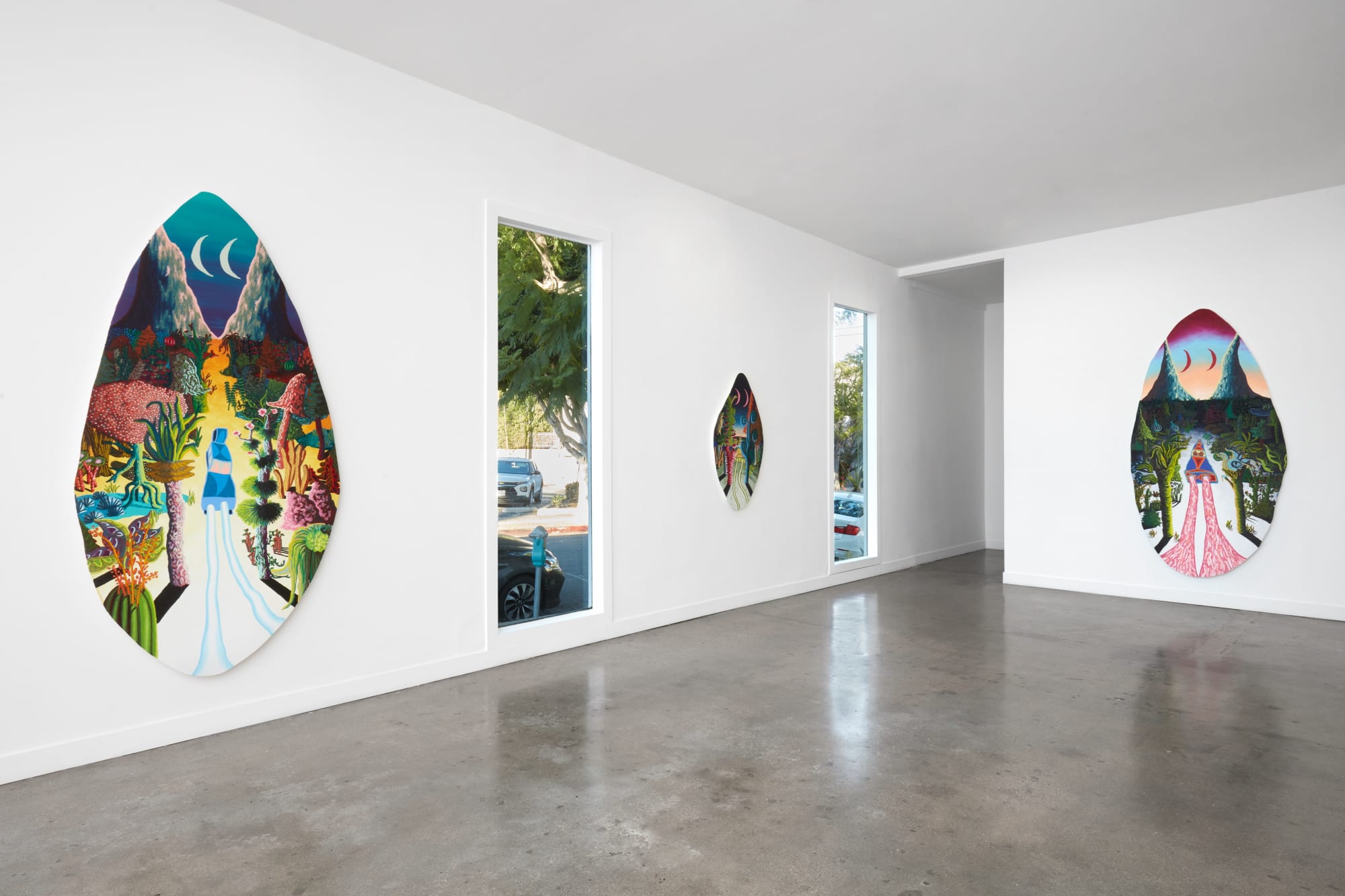 Installation view of Eliot Greenwald: Jungle Egg at M+B Doheny, 2022