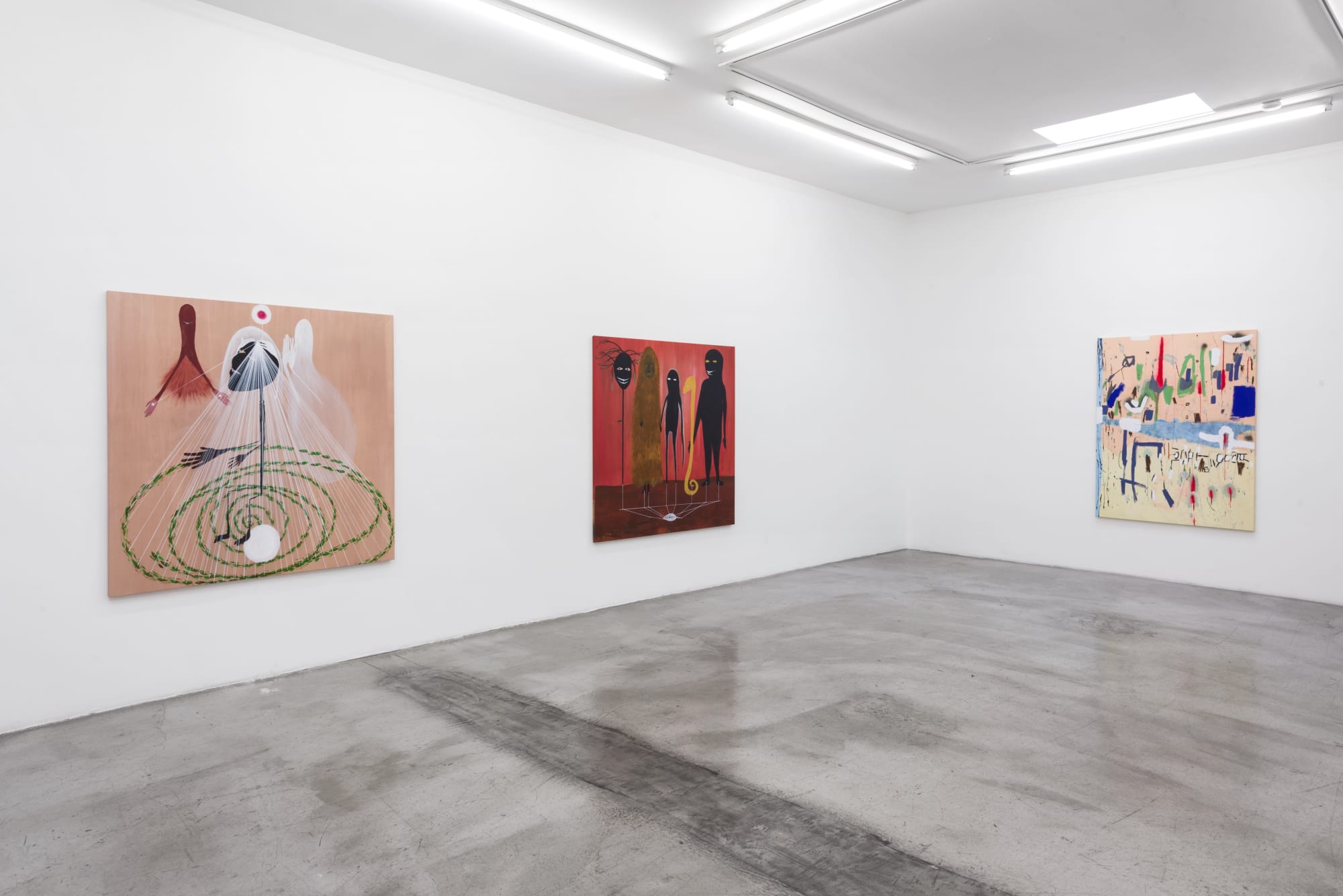 Installation view of Between Rivers, Waterfalls and the Deepest Sea. Open Roads. at M+B, April 24 - May 29