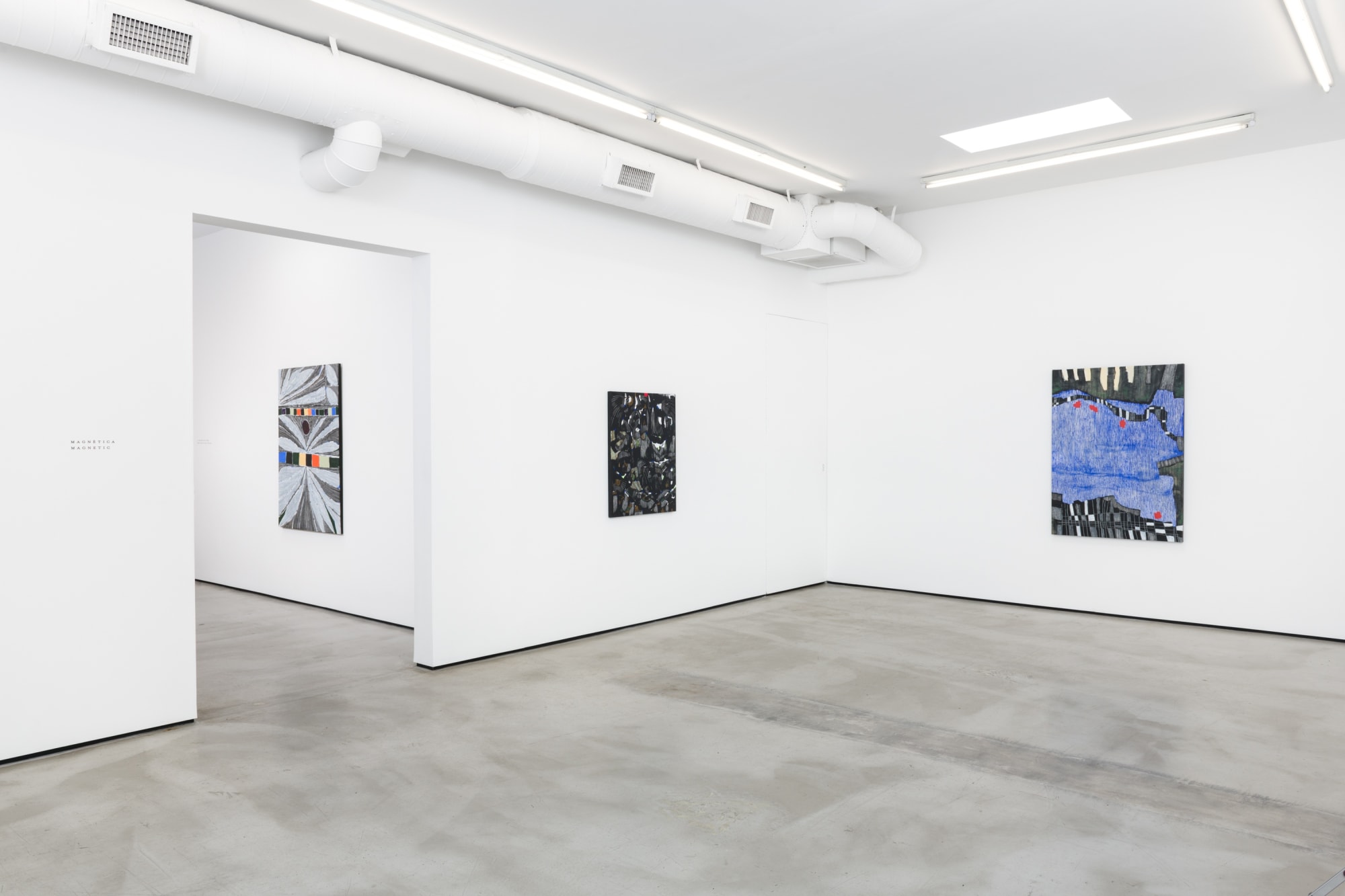 Installation view of Laís Amaral: Cement and Water at M+B, September 2022.