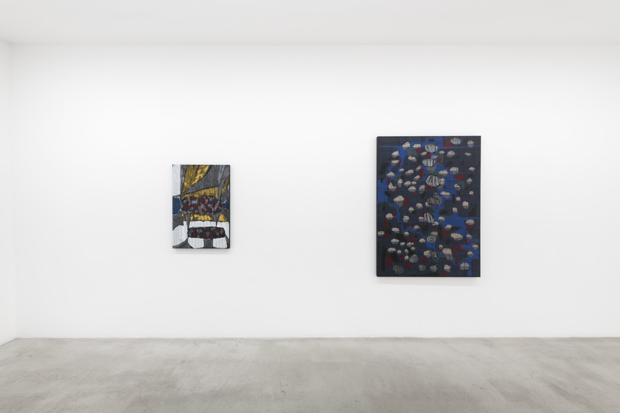 Installation view of Laís Amaral: Cement and Water at M+B, September 2022.