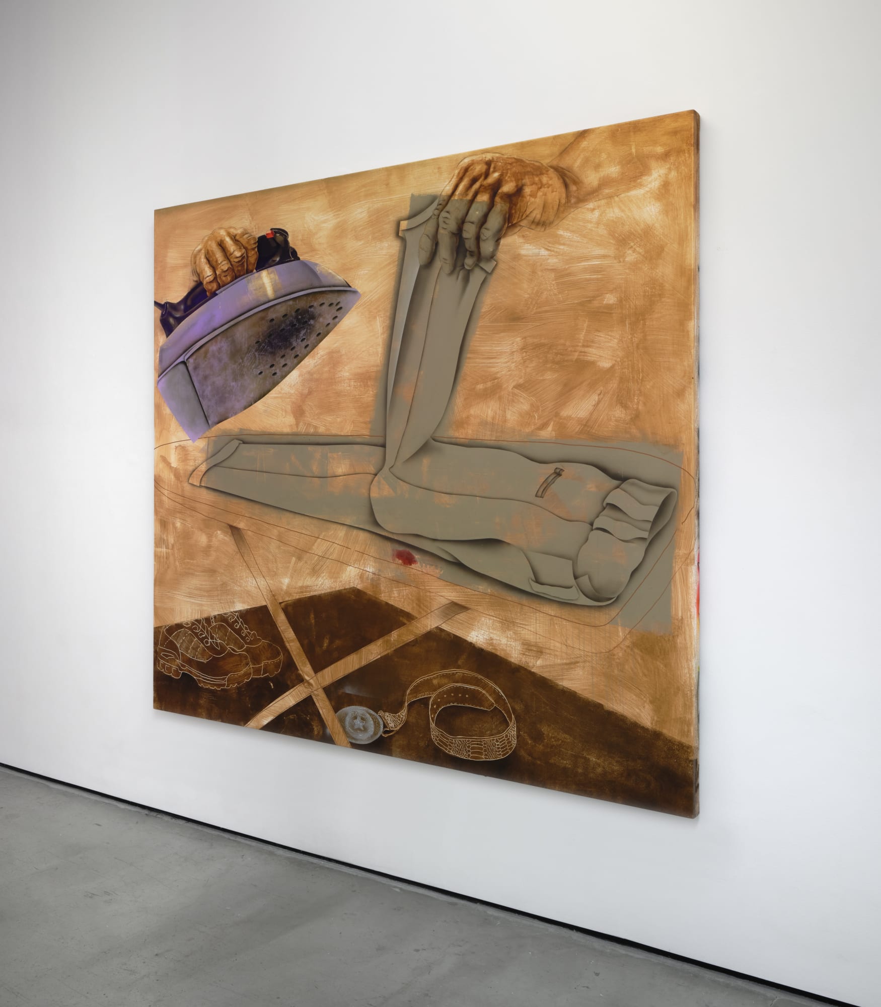 Installation view of Pat Phillips: Strange Suburb at M+B, 2023