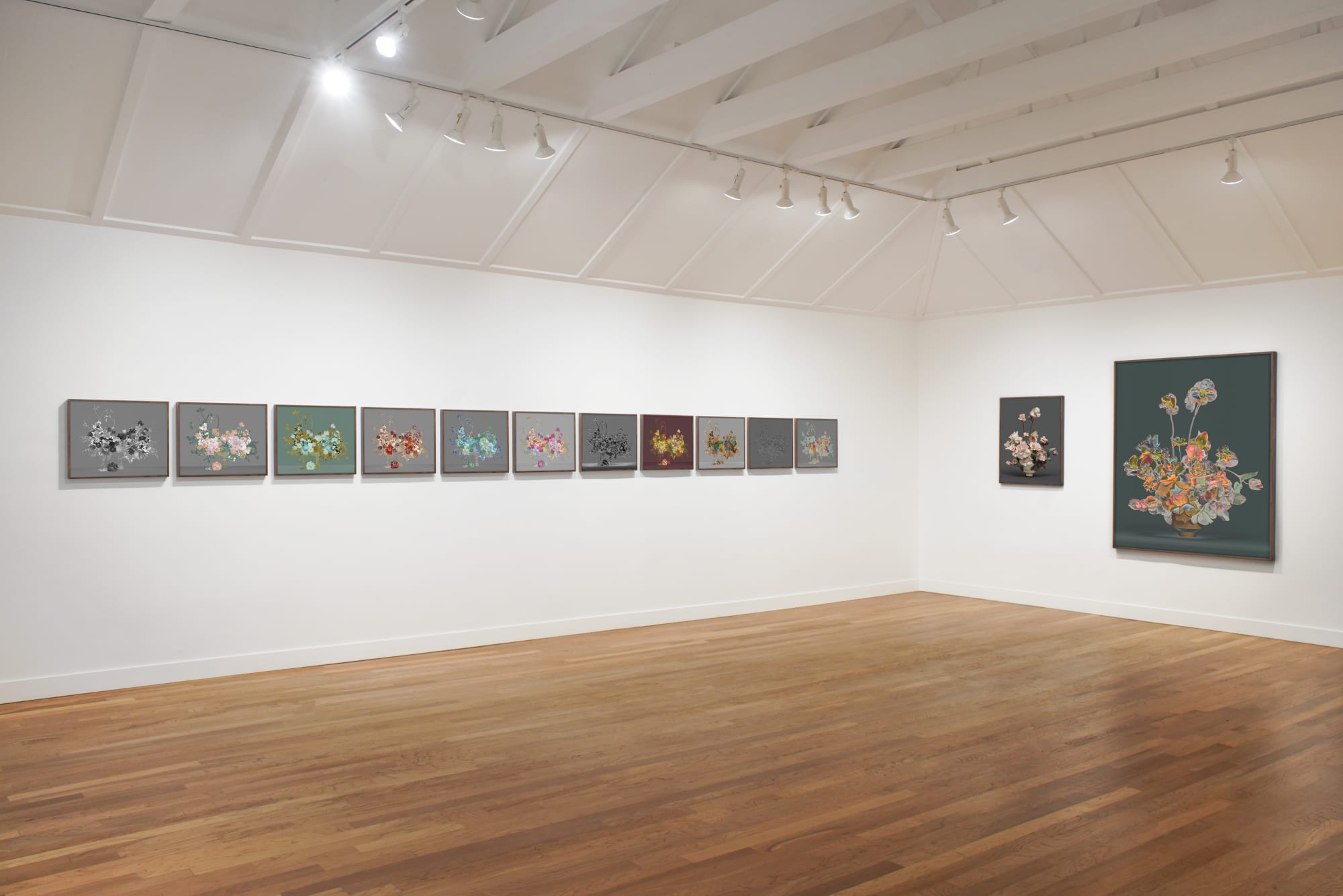 Installation view of Jessica Eaton: Mariphasa lupina lumina at M+B, Los Angeles