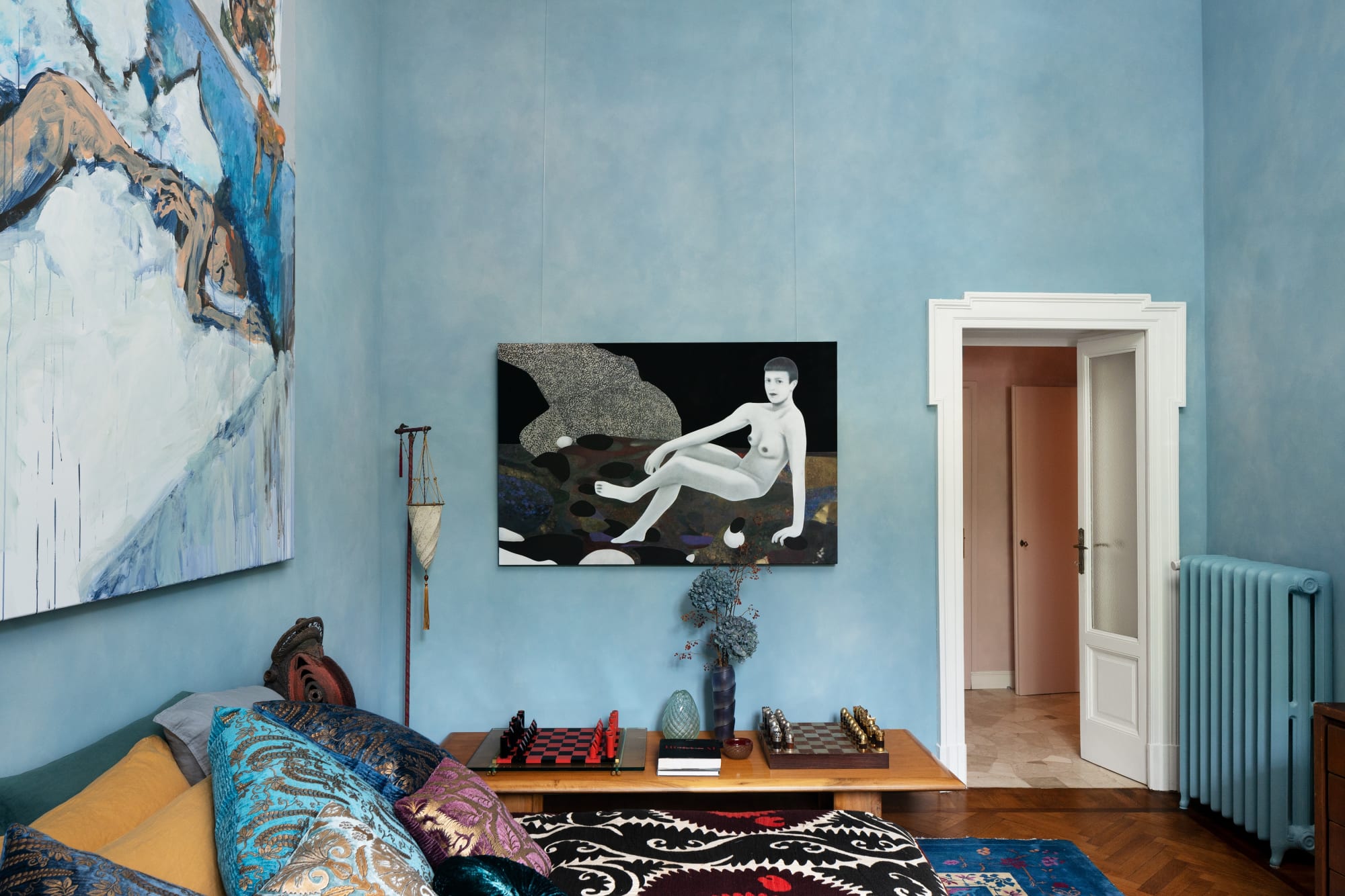 Installation view of Nocturnes: William Wright & Oxana Tregubova, Casa MB, Milan, Italy