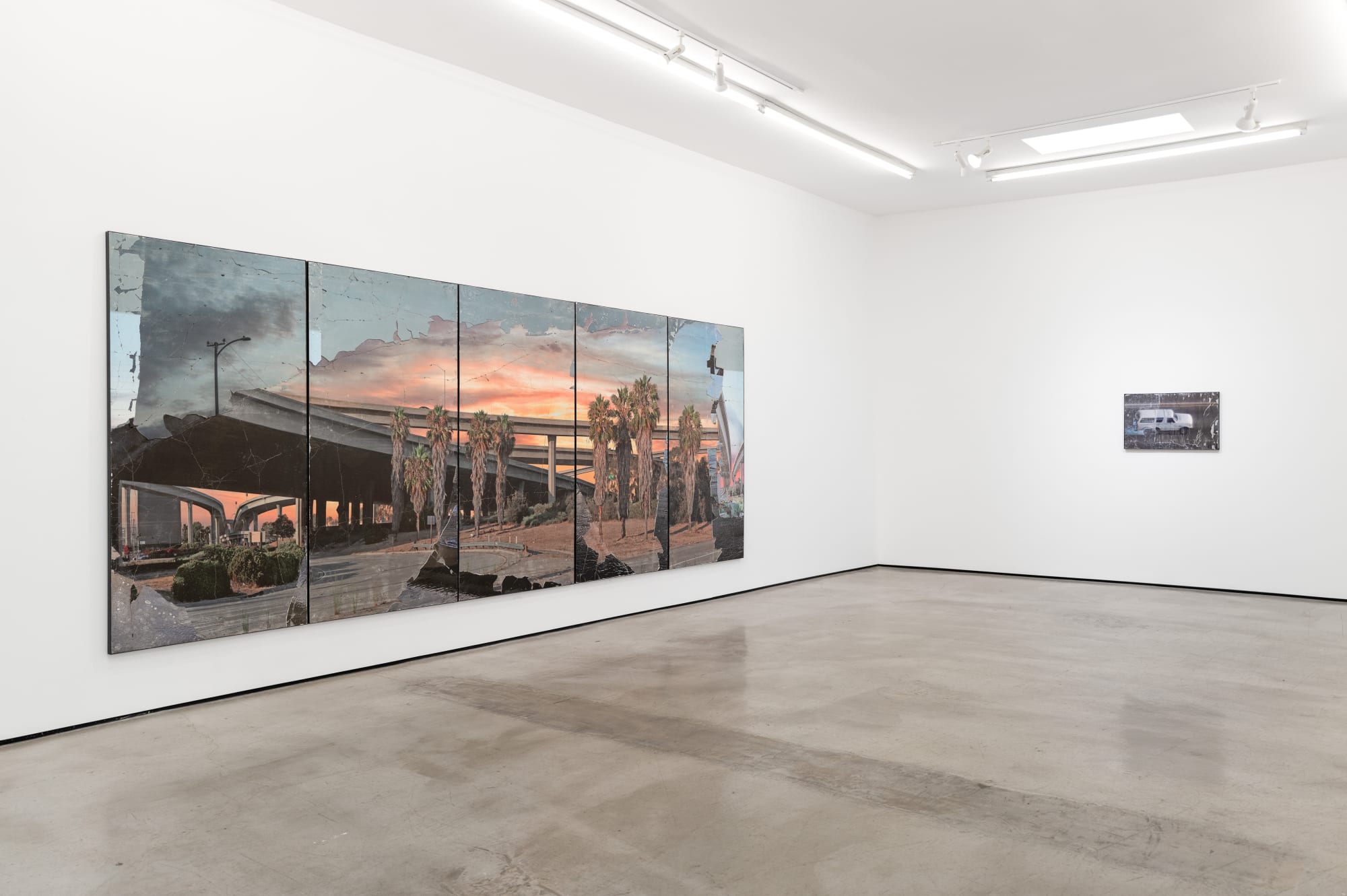 Installation view of Matthew Brandt: Rearview at M+B, Los Angeles, 2024