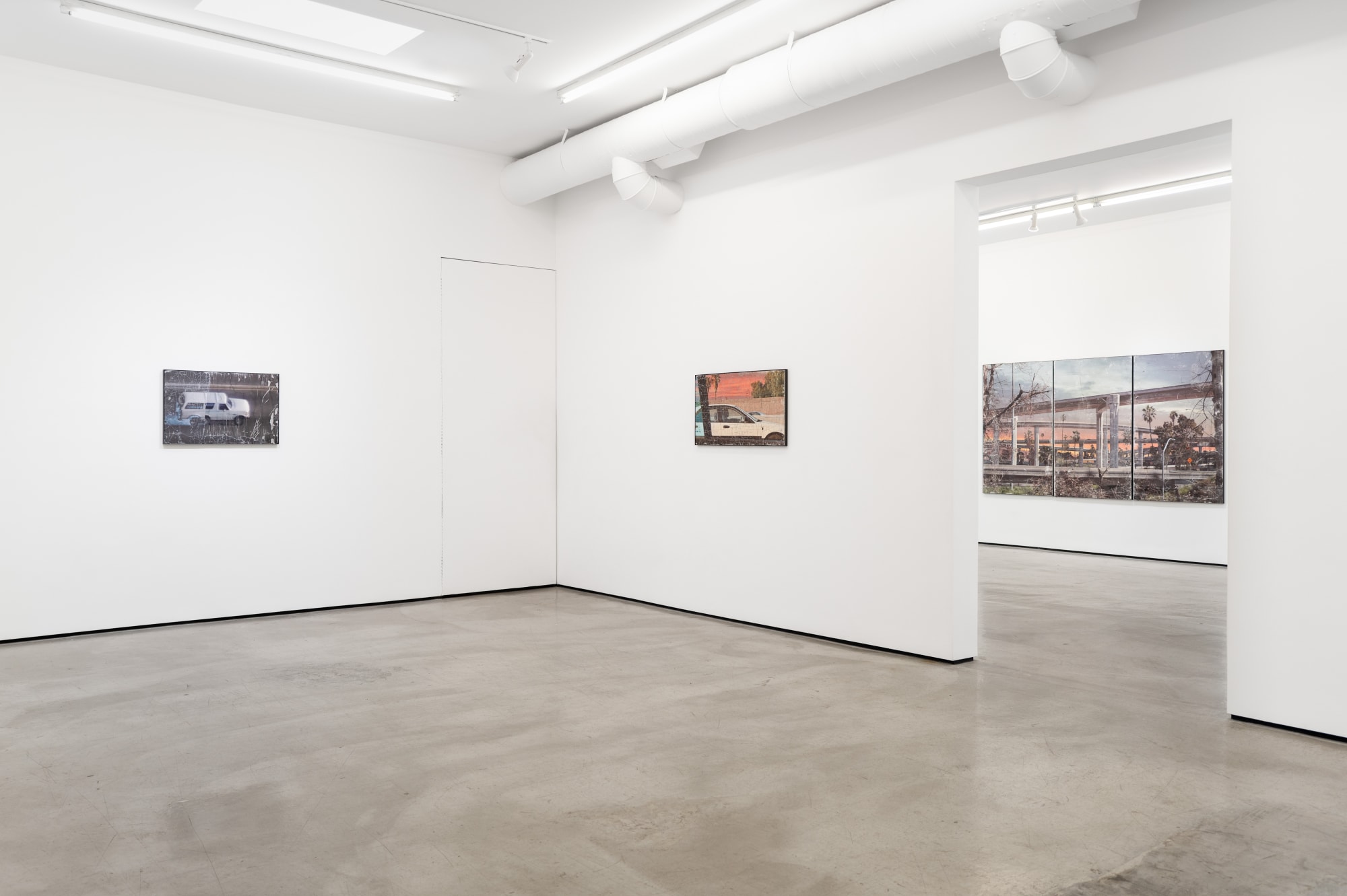Installation view of Matthew Brandt: Rearview at M+B, Los Angeles, 2024
