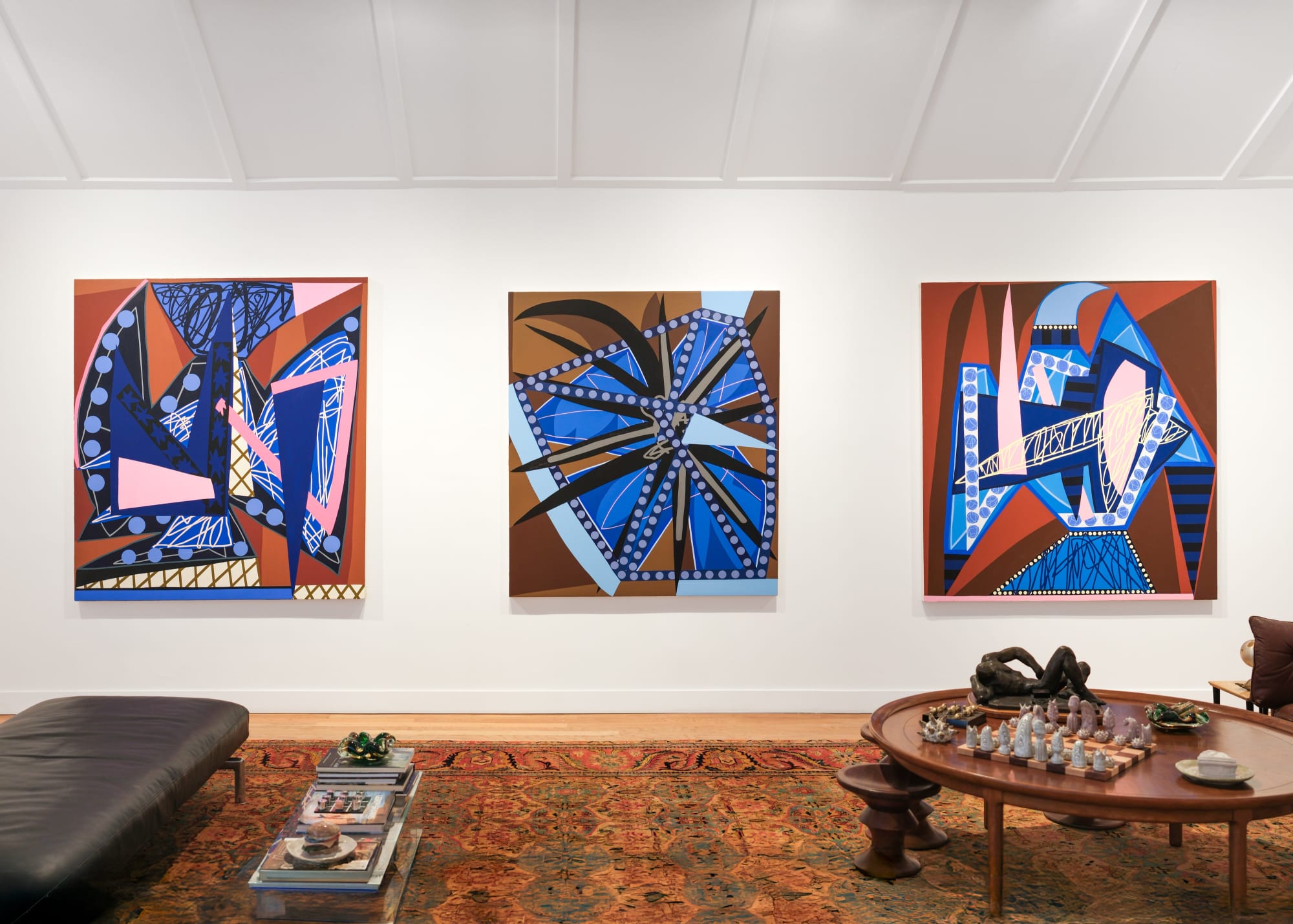 Installation view of Jonathan Casella: Blue Sentinel at M+B, Los Angeles, 2025