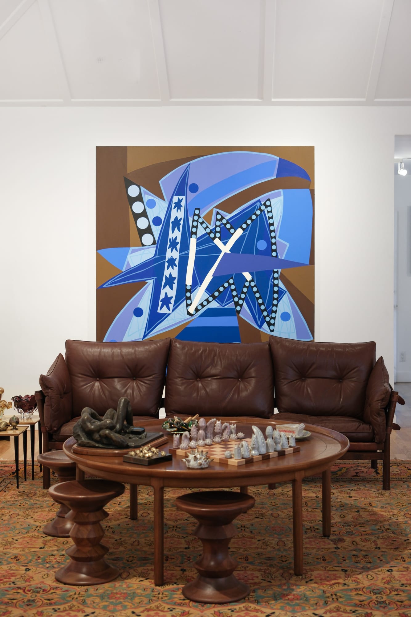 Installation view of Jonathan Casella: Blue Sentinel at M+B, Los Angeles, 2025