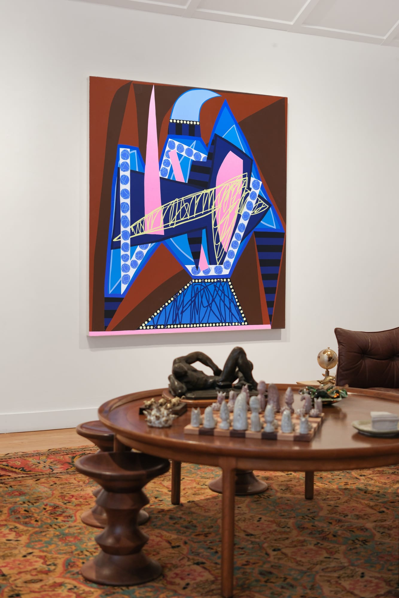 Installation view of Jonathan Casella: Blue Sentinel at M+B, Los Angeles, 2025