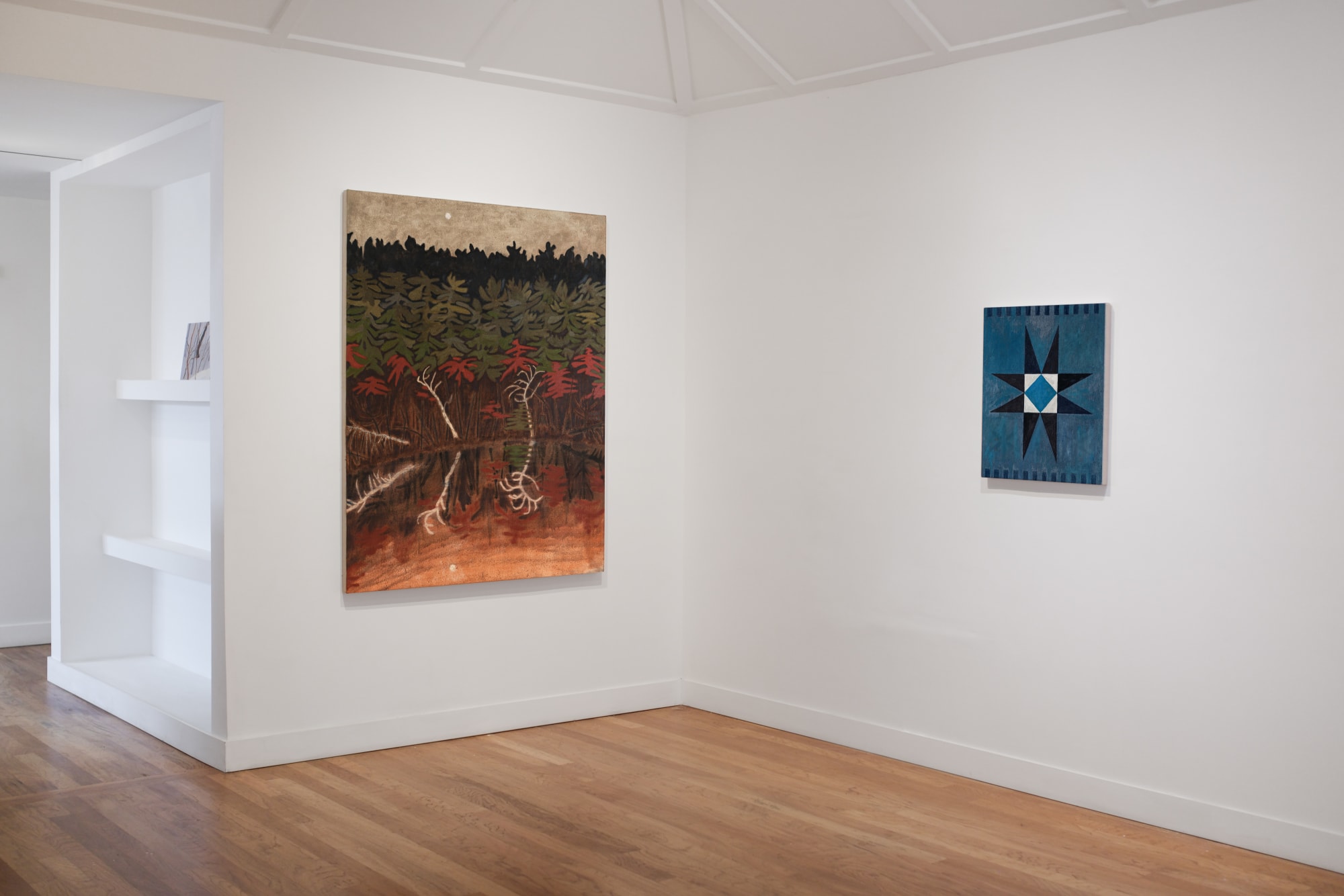 Installation view of James Morse: Prairie Cloth & Northern Pine