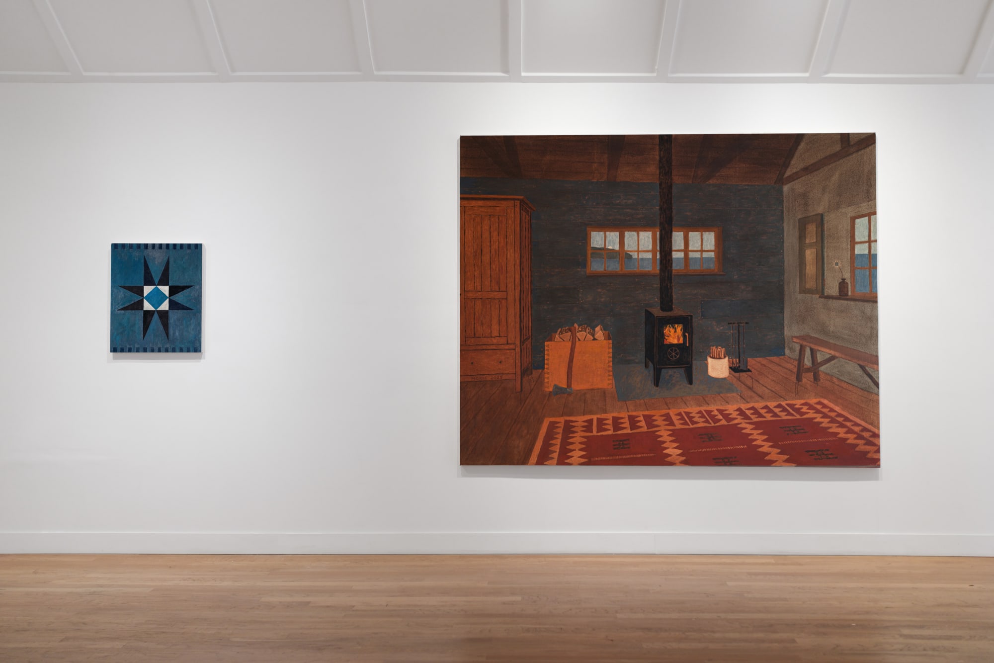 Installation view of James Morse: Prairie Cloth & Northern Pine