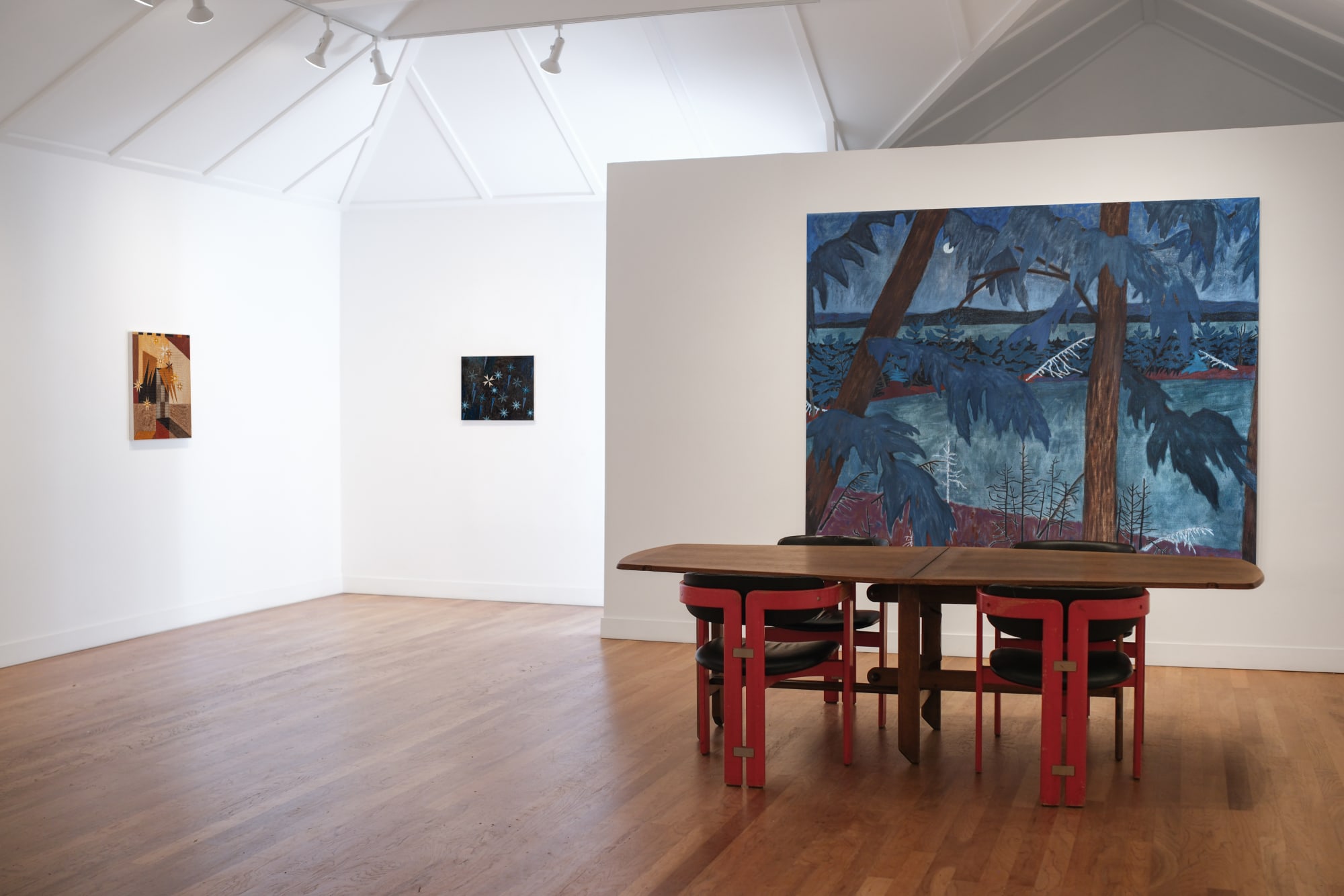 Installation view of James Morse: Prairie Cloth & Northern Pine