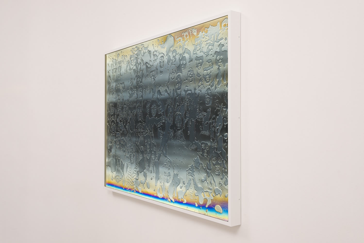 Matthew Brandt LCD 70.2, 2015 plastic resin on plastic with polarization lenses in LED lightbox frame 42-3/4 x 56-1/4 x 2-3/4 inches unique (MBr.18.0010.42)