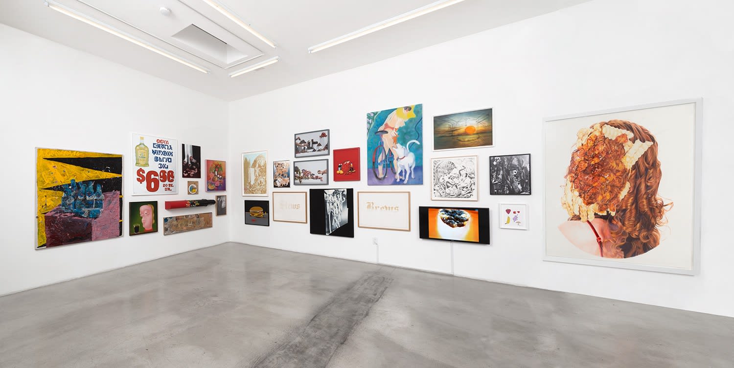 Installation view of PLEASE HAVE ENOUGH ACID IN THE DISH! at M+B, 2016