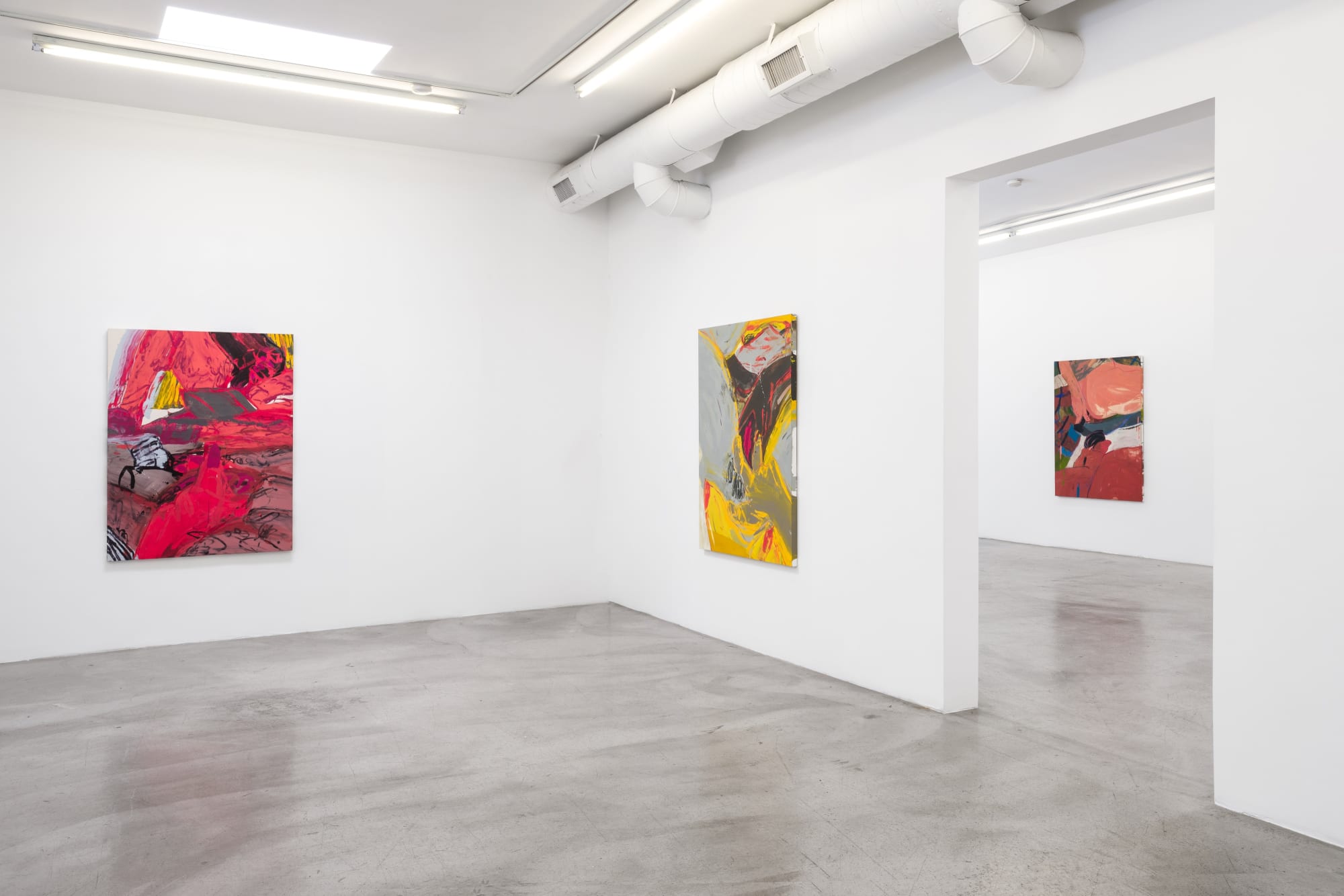 Installation view of Sarah Faux: Whatever I see I swallow at M+B, 2021