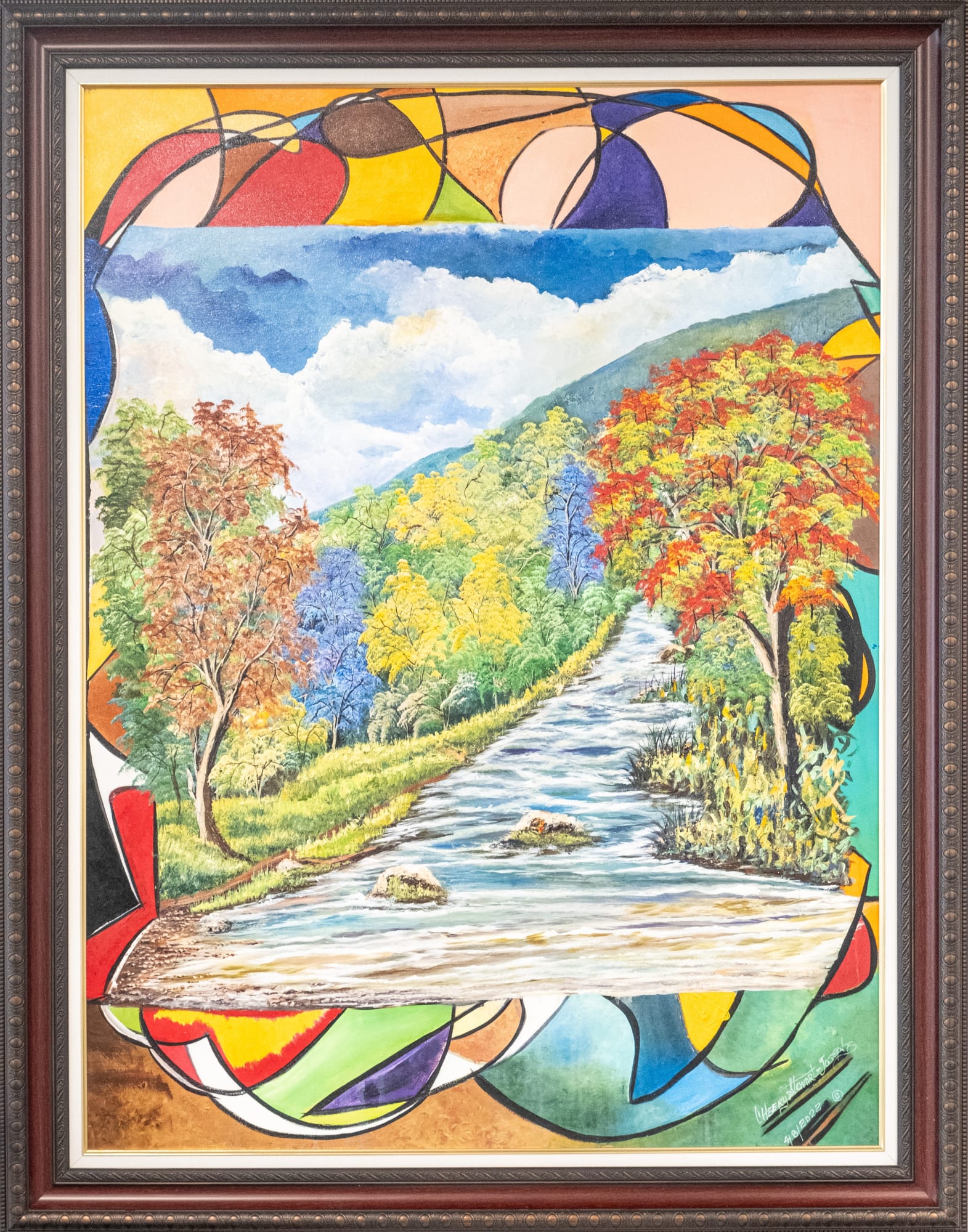 Peace River & Abstract 36 x 48 in Acrylic on Canvas 2022