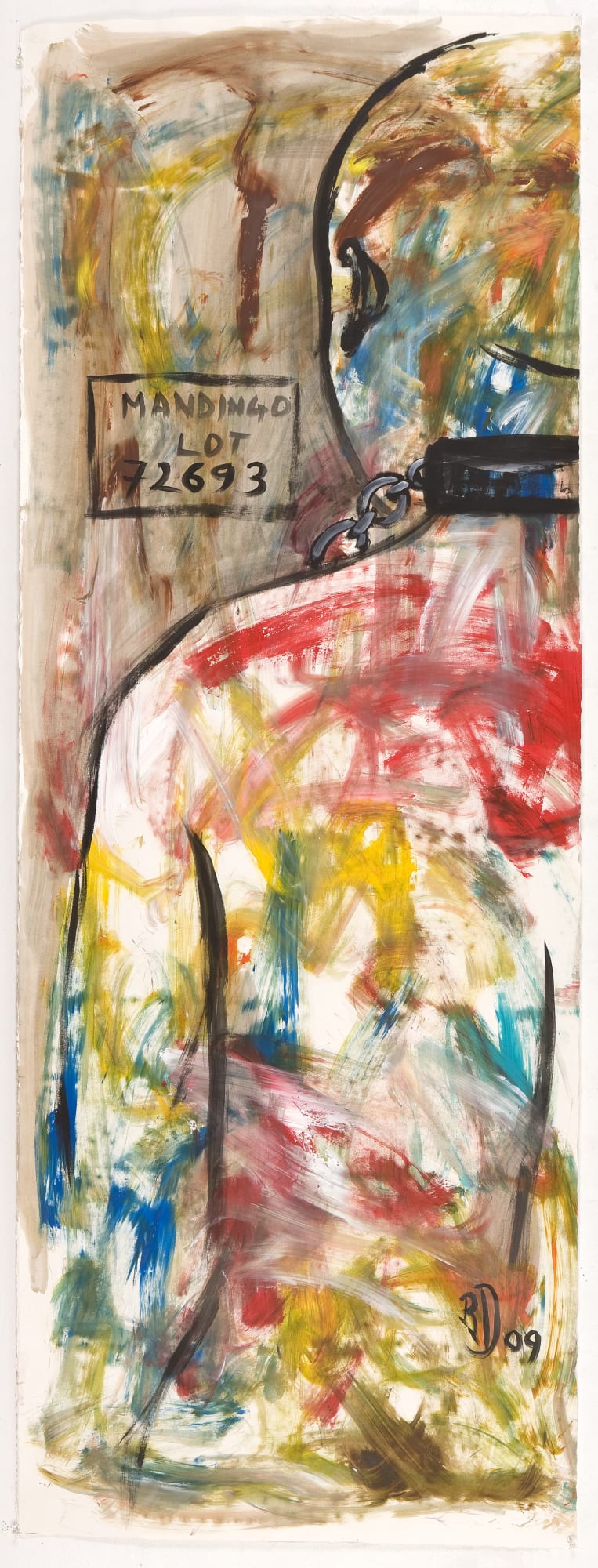 MANDINGO LOT 72693, 2009 Acrylic on rag paper 72 x 26 in. (182.88 x 66.04 cm)