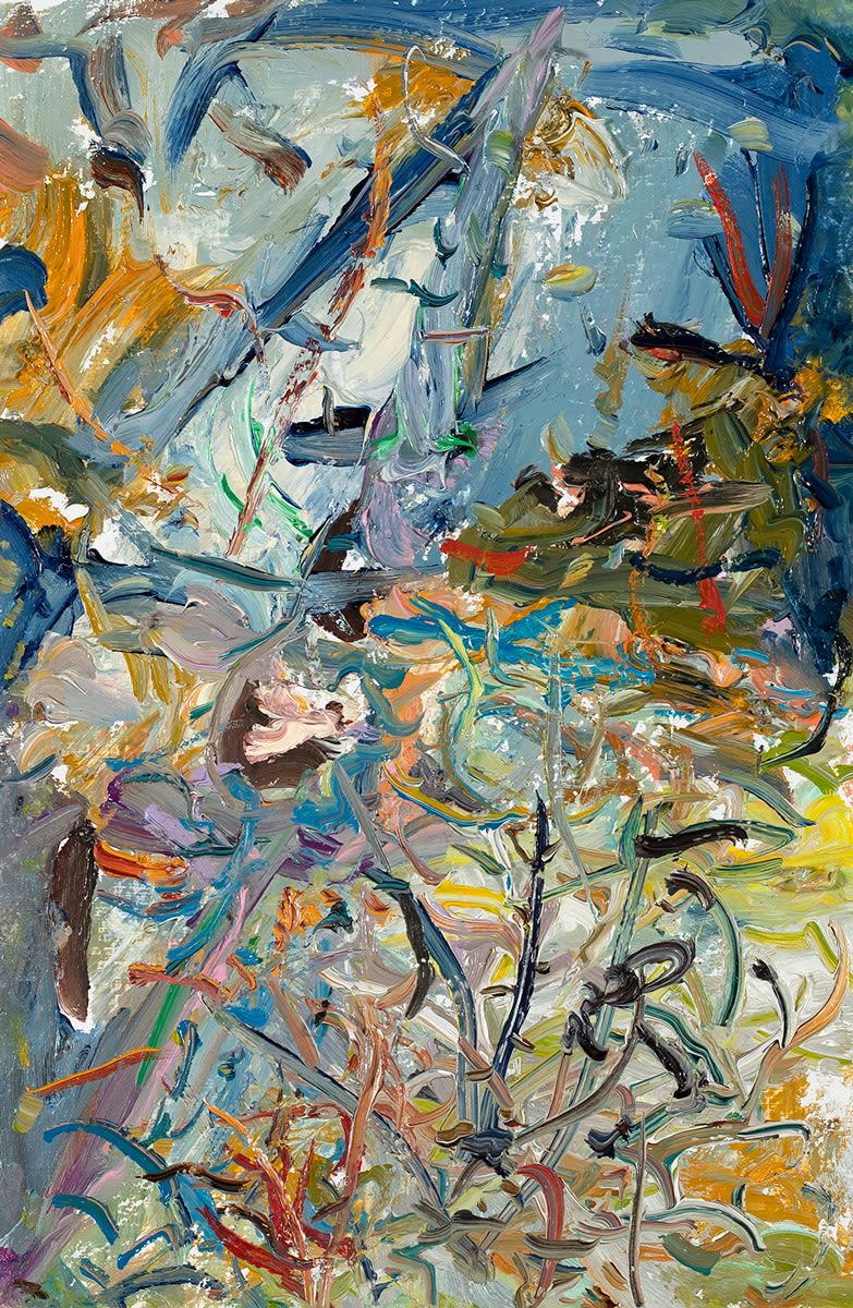 Ashley Garrett. Radicle, 2021, oil on gessoed paper, 6 x 4 inches