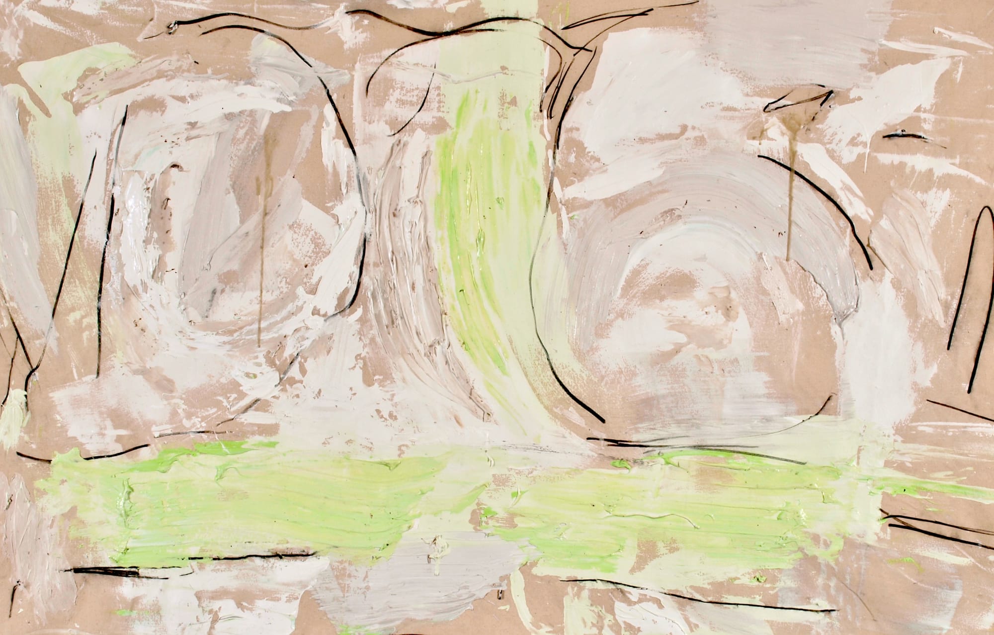 Astro World © Francine Tint 2022, acrylic and charcoal on canvas, 48.5" x 76" inches