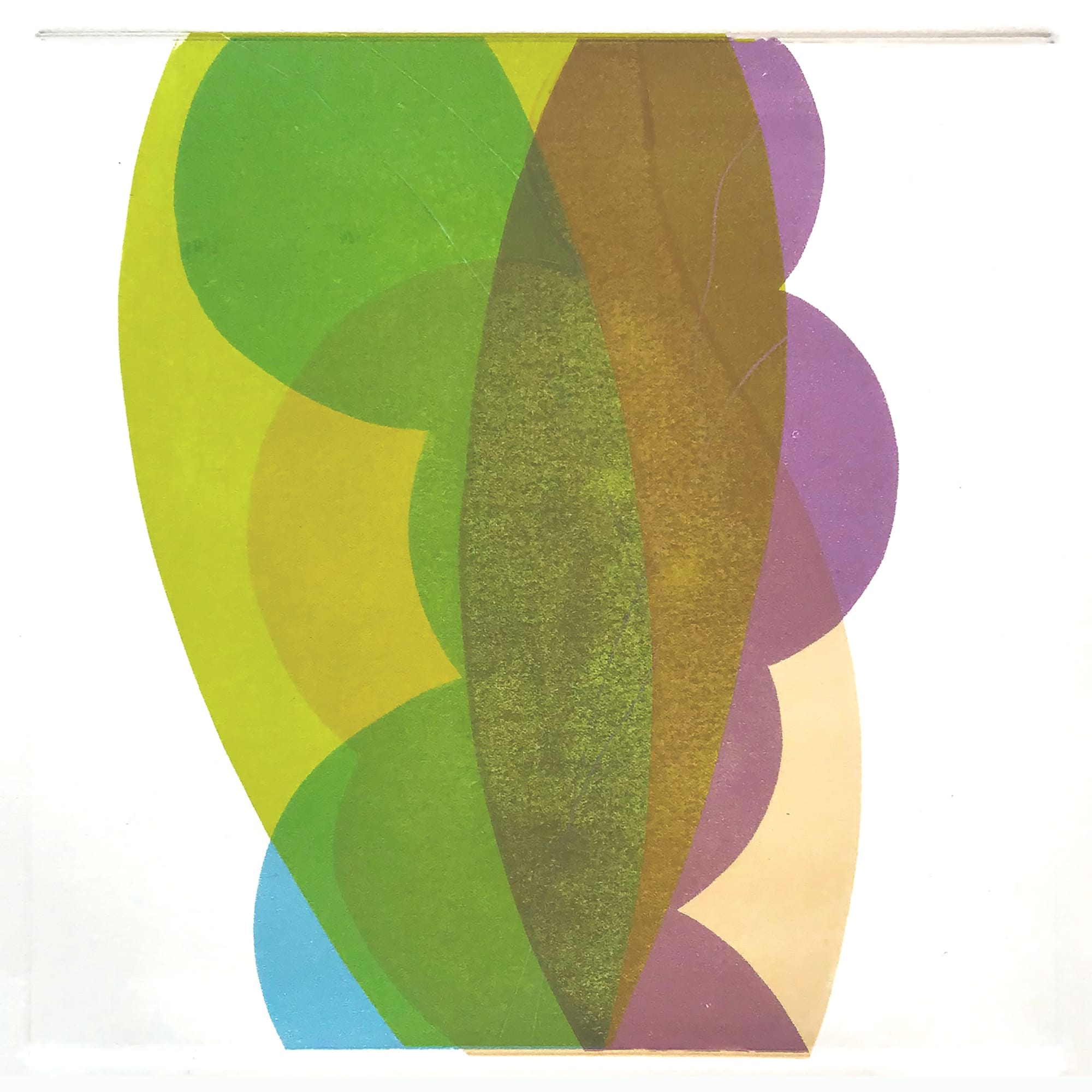 Maxine Davidowitz, Convergence II, ink monotype on BFK Rives paper, 11 x 11 (image), 17.5 x 20 framed