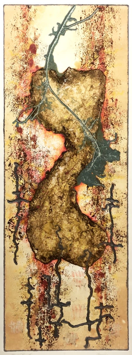 Brandon Graving Elusive Prize lll 2012 54” x 21” embossed viscosity monoprint on Hahnemuhle paper