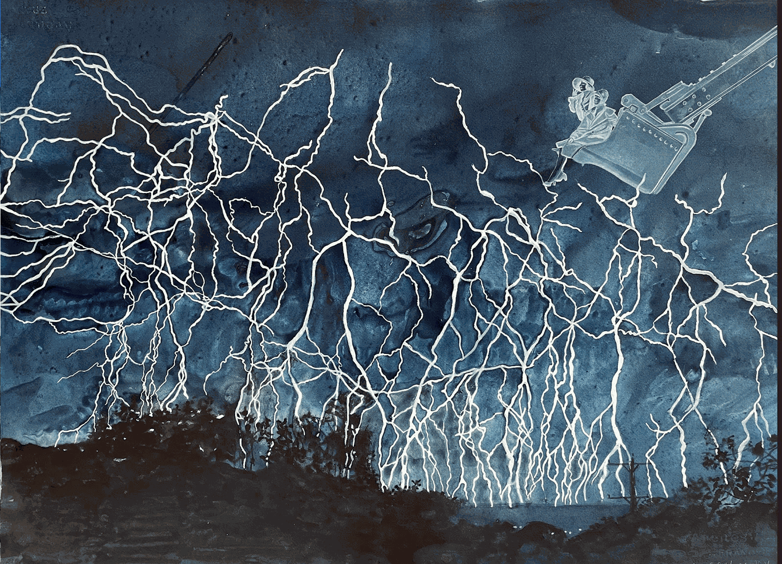 Jane Goldman, Traveling Light: Sightseeing, watercolor monotype on Arches Hot Press watercolor paper, 22" x 30" inches