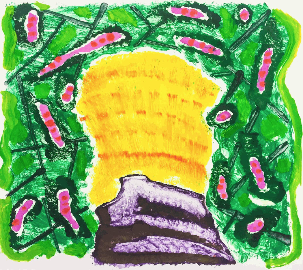 Gregory Amenoff, Untitled III, oil monotype on paper printed at Area 241, Ruby NY,23.5” x 25” inches 2017