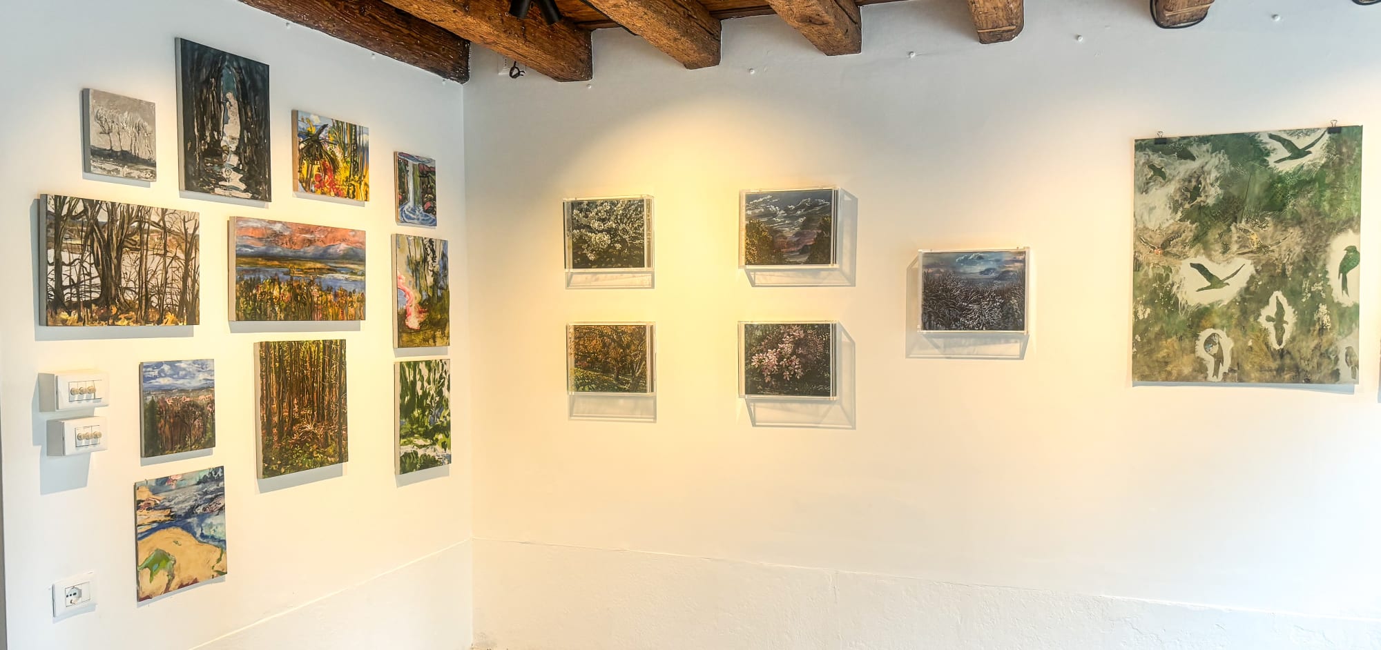 I FORESTI Castello 925 installation view with work by Anne Leith (left),Martin Weinstein (center) and Robin McClintock (right)