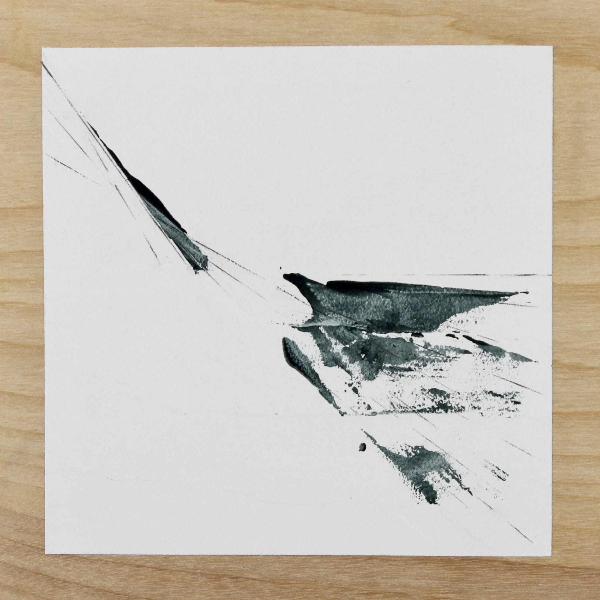 Gabriella Kirby, The Notes They Were Singing #7, 2021, Acrylic, graphite on plaster coated wood panel, 7" x 7" inches
