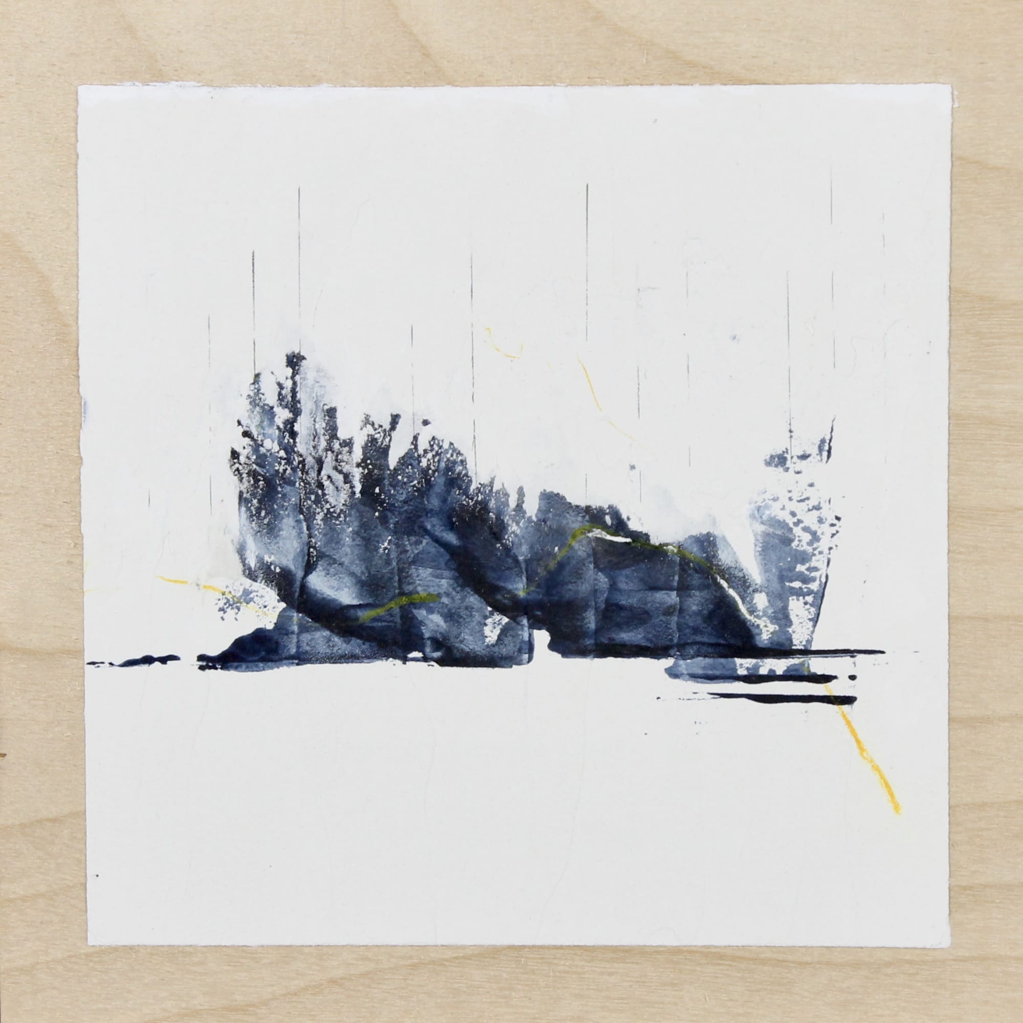 Gabriella Kirby, The Notes They Were Singing #8, 2021, Acrylic, graphite on plaster coated wood panel, 7" x 7" inches