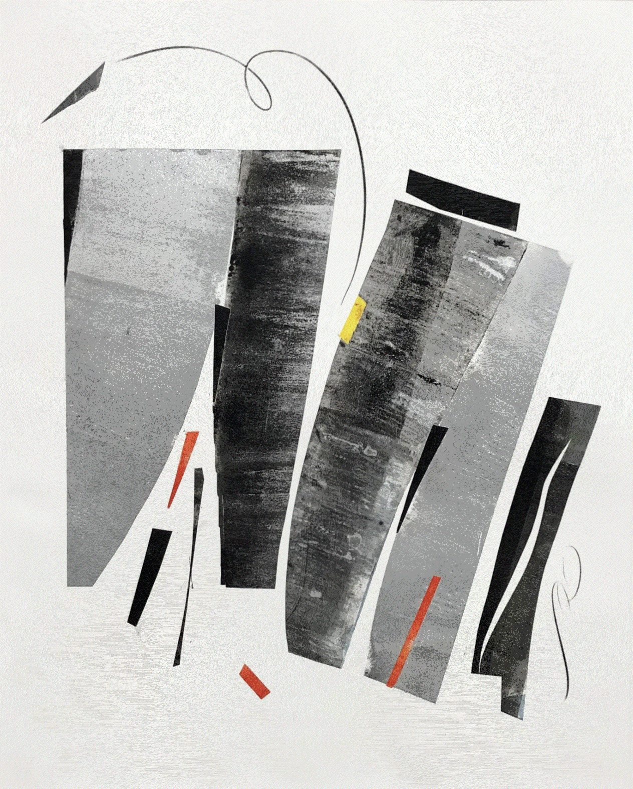 Susanna Ronner, Metallic Play, monotype on paper, 28" x 22" inches