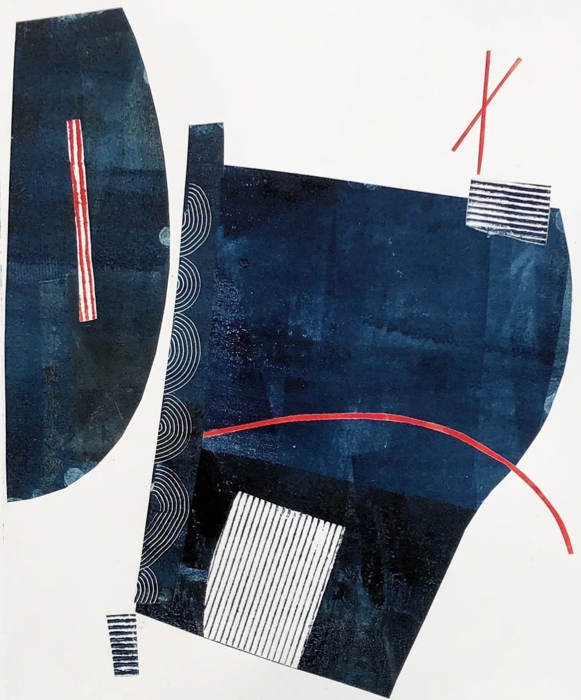 Susanna Ronner, At Play I, monotype on paper, 28" x 22" inches