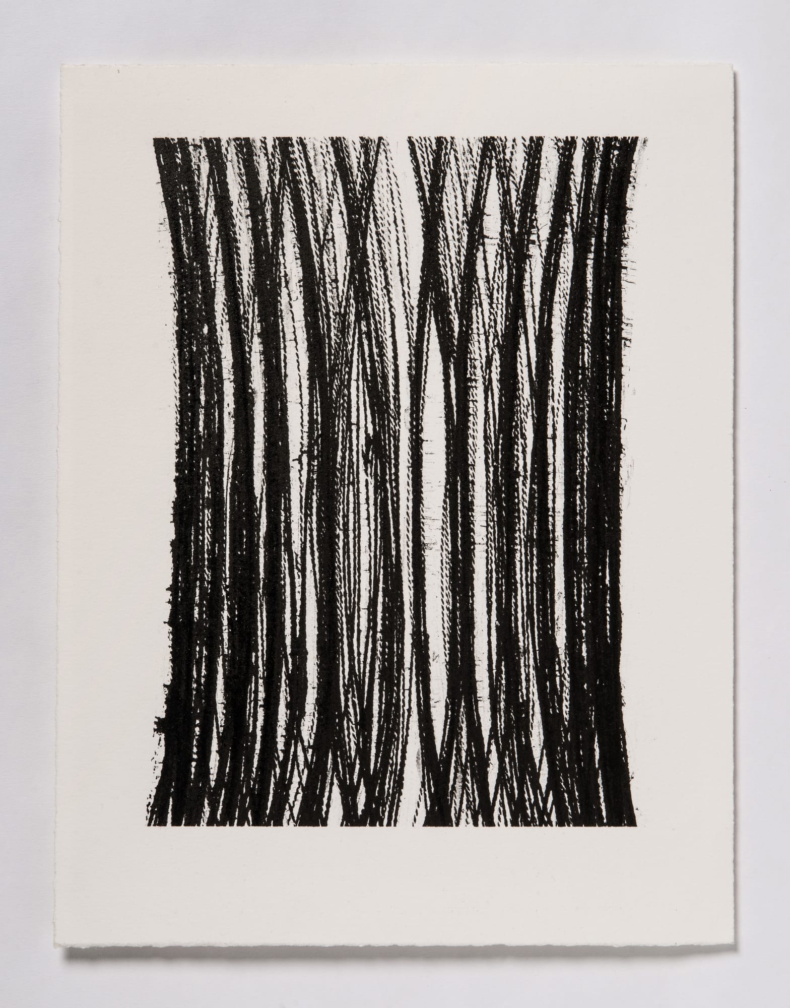 Lynne Tobin, Pillar Series #16, ink on paper, 15”H x 11.5”W, 2020