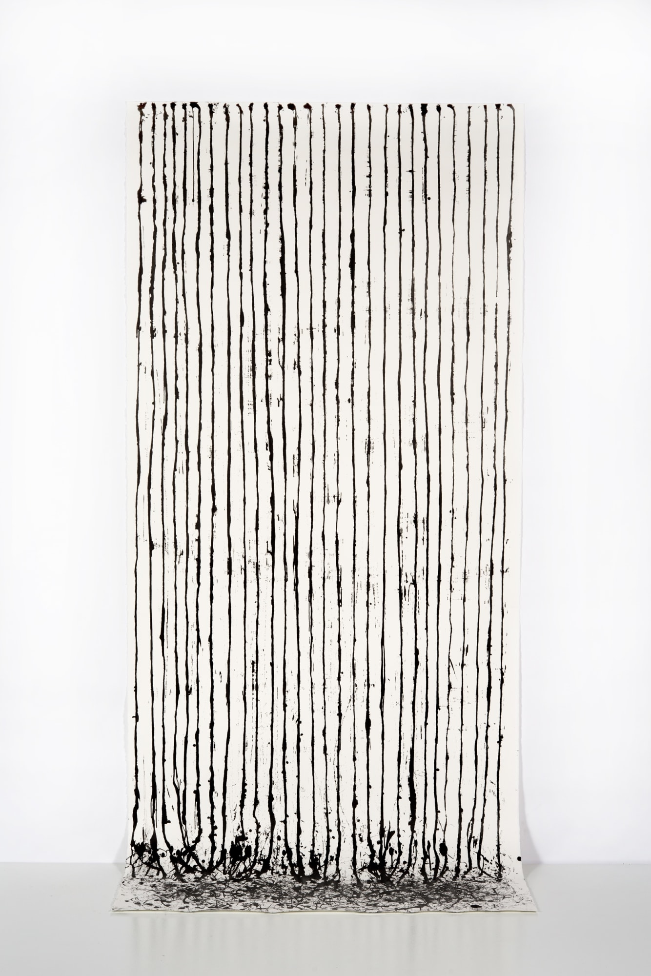 Lynne Tobin, Black Rain 2017 ink on paper 96”H x 42.5”W | 244 cm x 108 cm