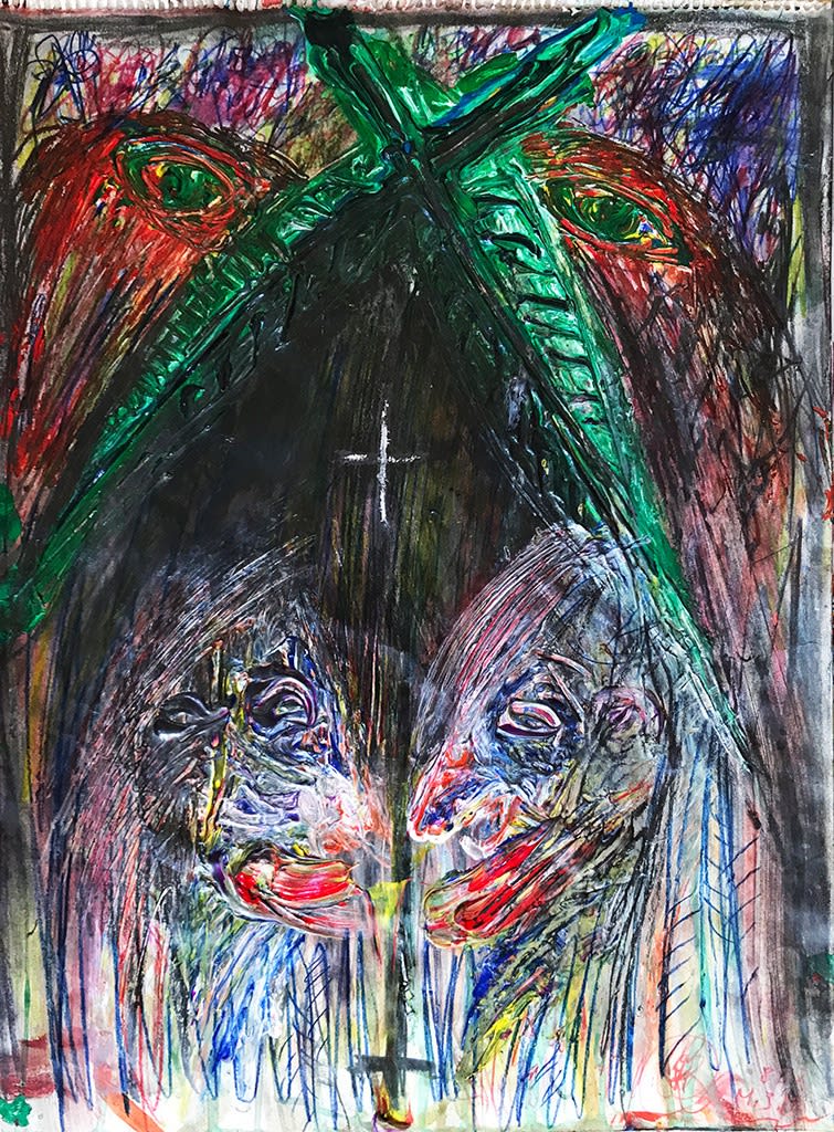 FRANZ RINGEL Kopf, 1986 Oil on paper 56 x 41,5 cm