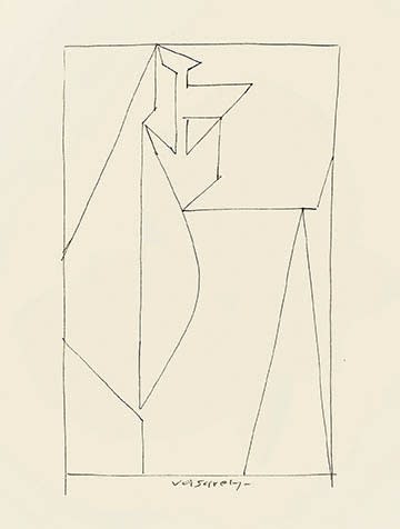 VICTOR VASARELY untitled, ca. 1948 Ink on cardboard 25 x 19 cm