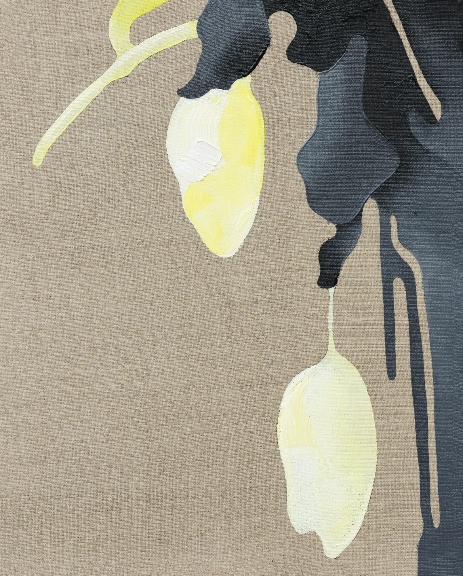 It Is Illegal to Wear a Fake Moustache in Church That Makes Others Laugh 2025 Oil and marker on canvas 30 x 24 cm