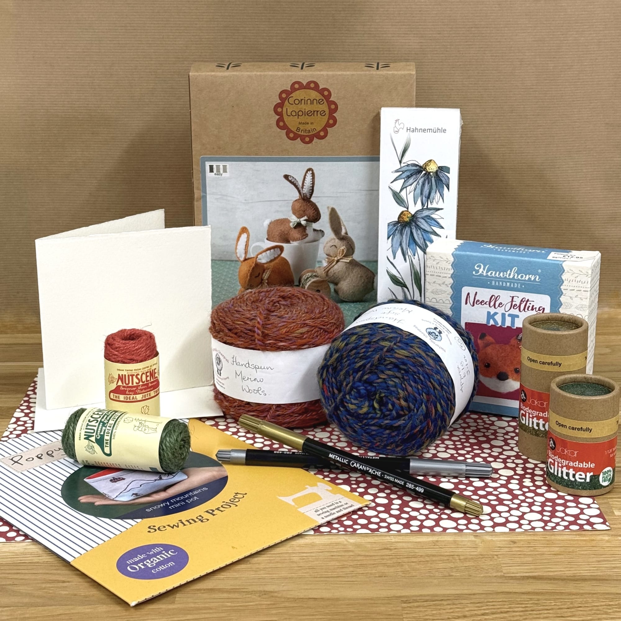 A selection of arafting supplies available in store! From DIY felt kits to eco-friendly glitter we are sure there will be something for you!