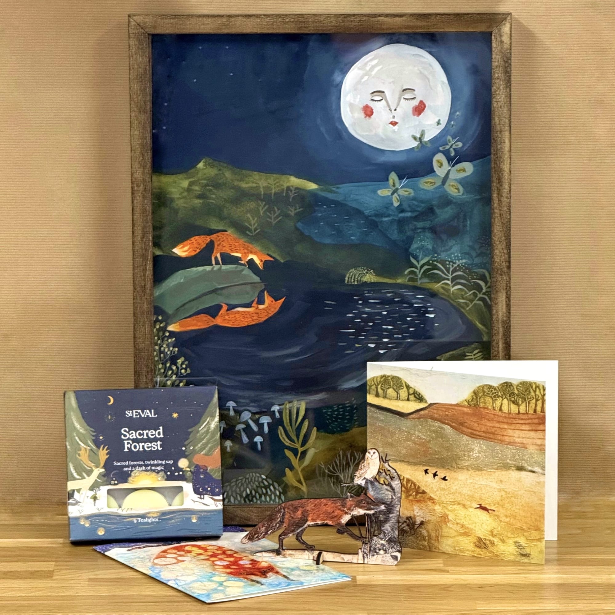 Into the woods! Showing love to our furry friends with a selection of fox themed cards, baubles and more! Featured artwork - Bo Gort, Fox gazing at himself