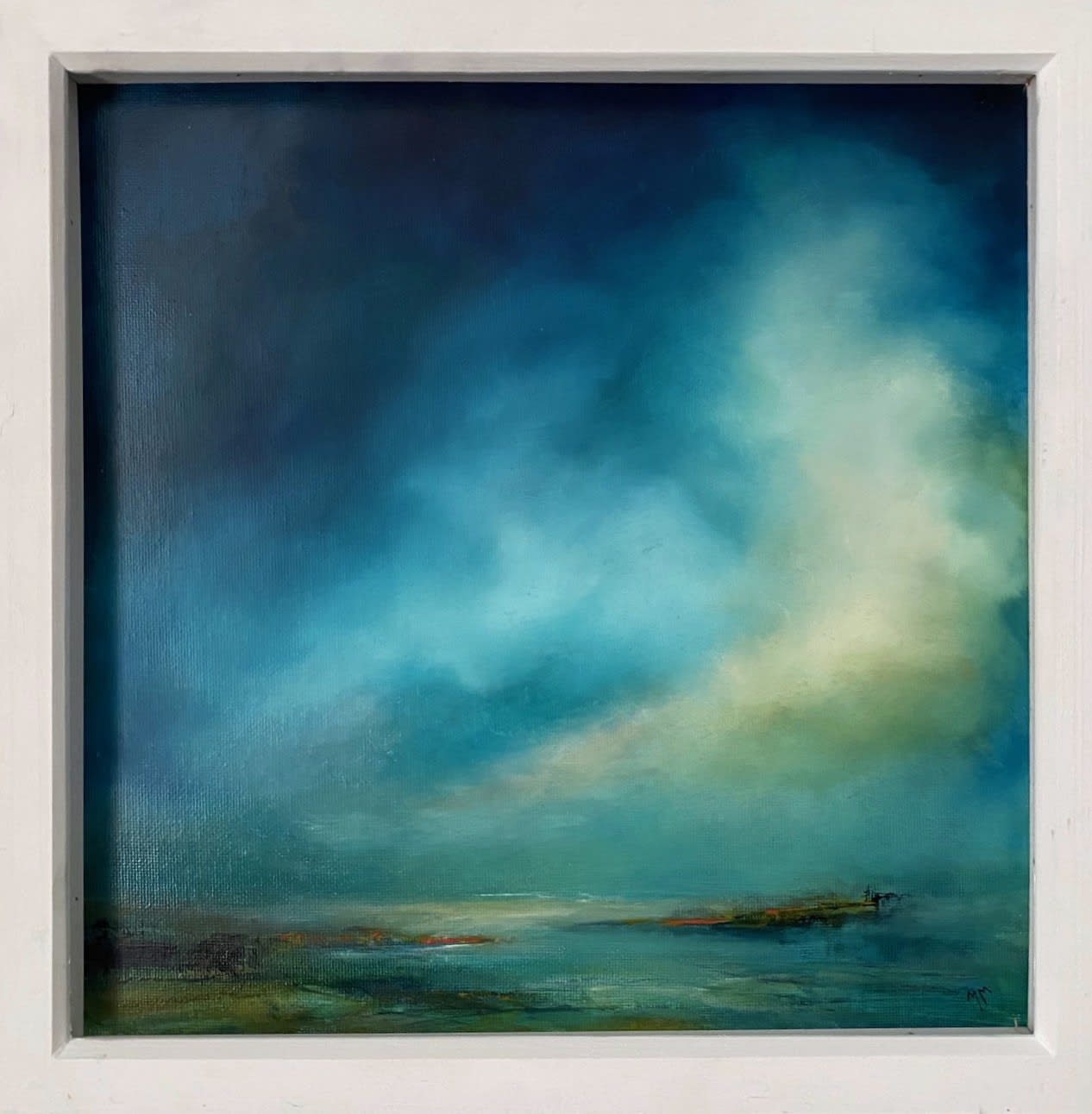buy art artwork local highland scottish painter oil painter meg milne seascape skyscape ocean alchemist gallery dingwall moody Moving through another day